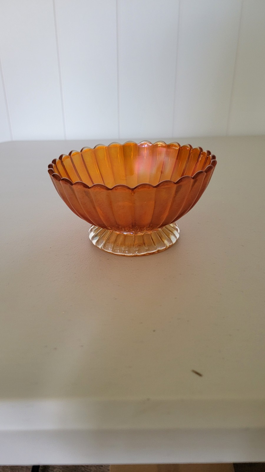 Vintage Amber Carnival Glass Marigold Footed Serving Bowl Lot 2