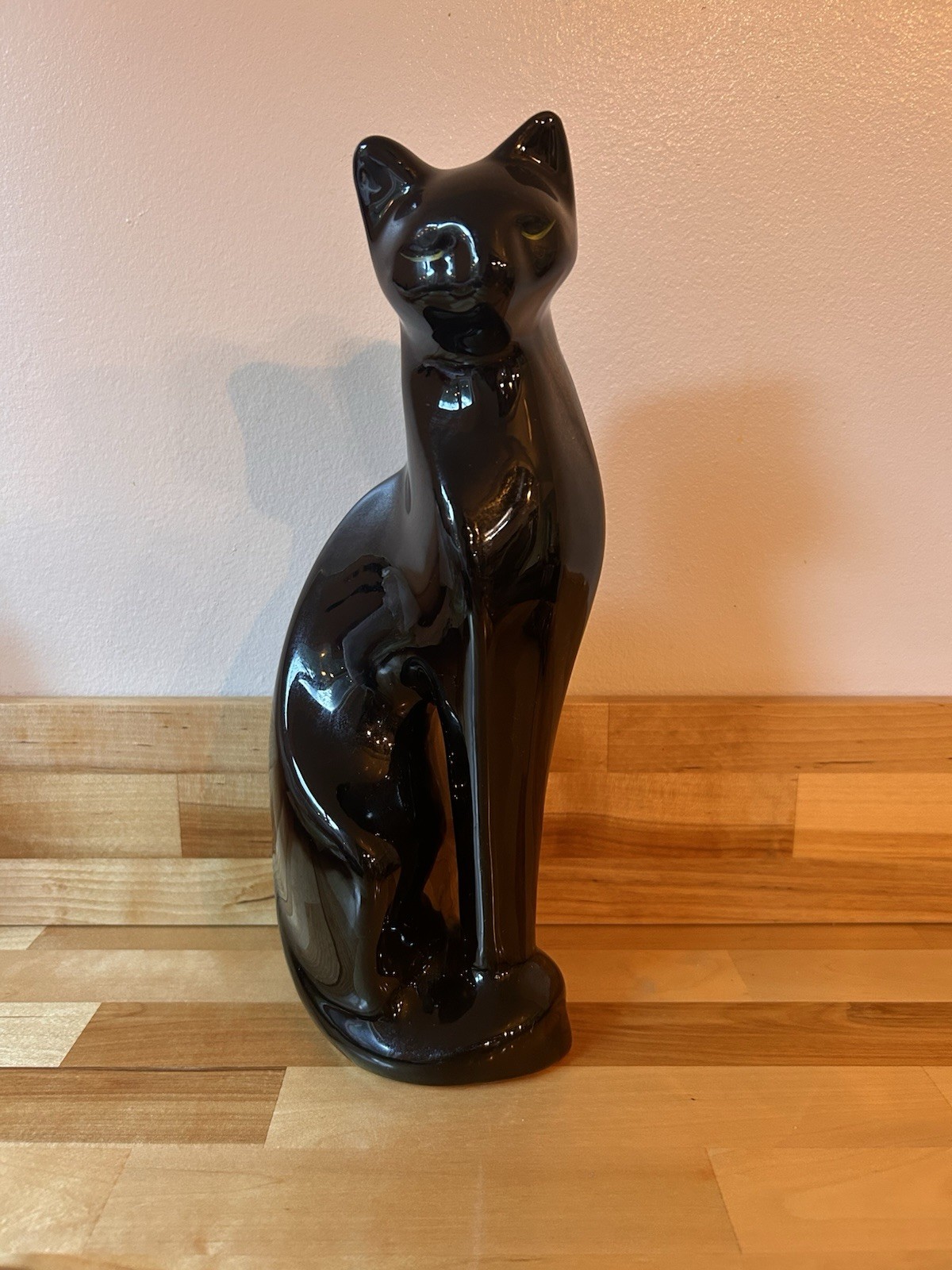 Vintage MCM Ceramic Black Cat Figurine