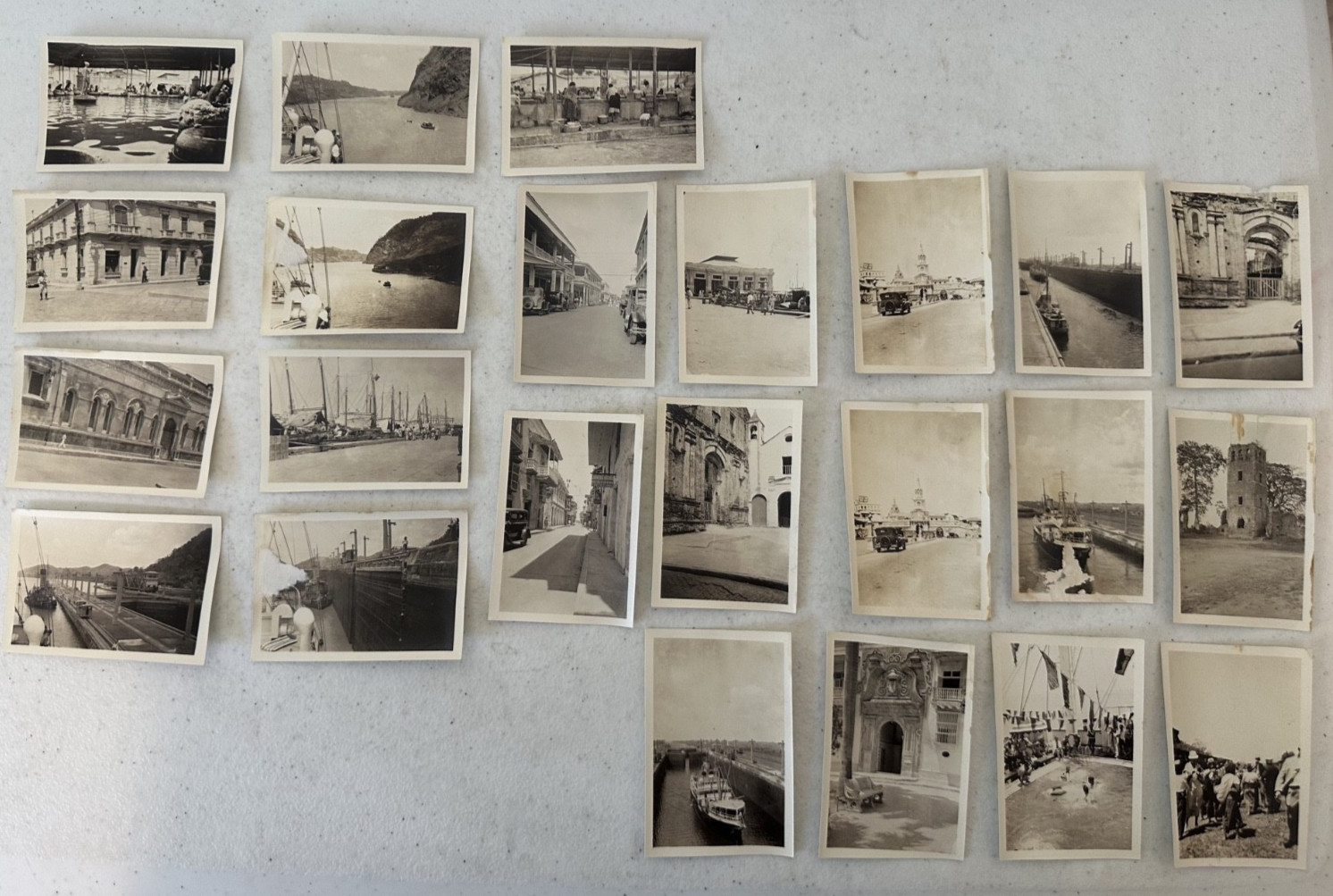 23 antique Panama Canal Cartagena Elena photos orig OOAK ship lock 1930s VTG lot