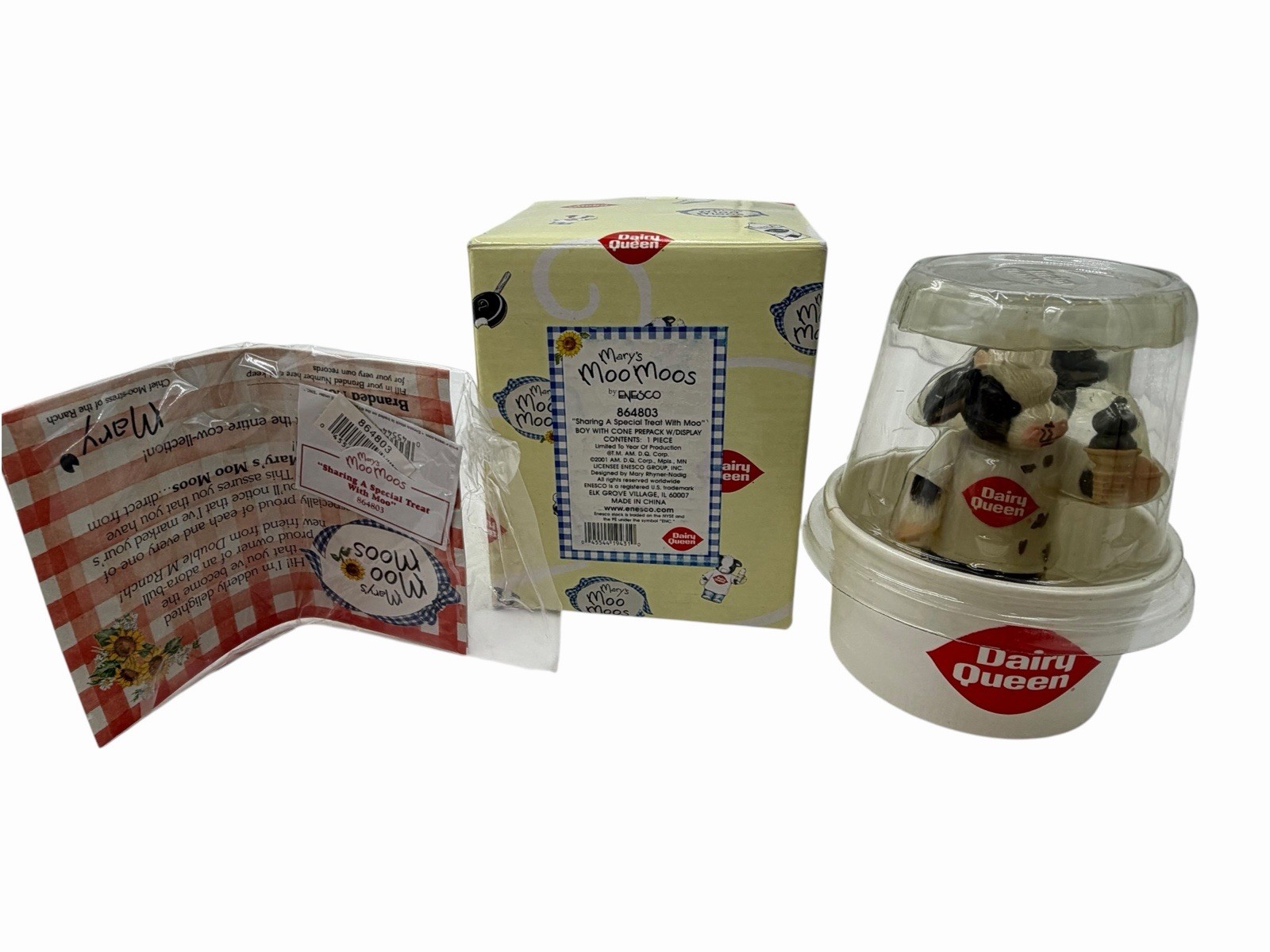 Enesco ✨Mary's Moo Moos #864803 Dairy Queen Sharing A Special Treat With Moo