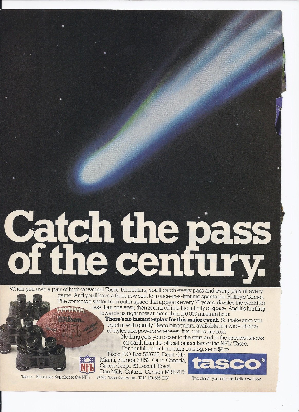 1985 TASCO Print Ad Binoculars 8.5\