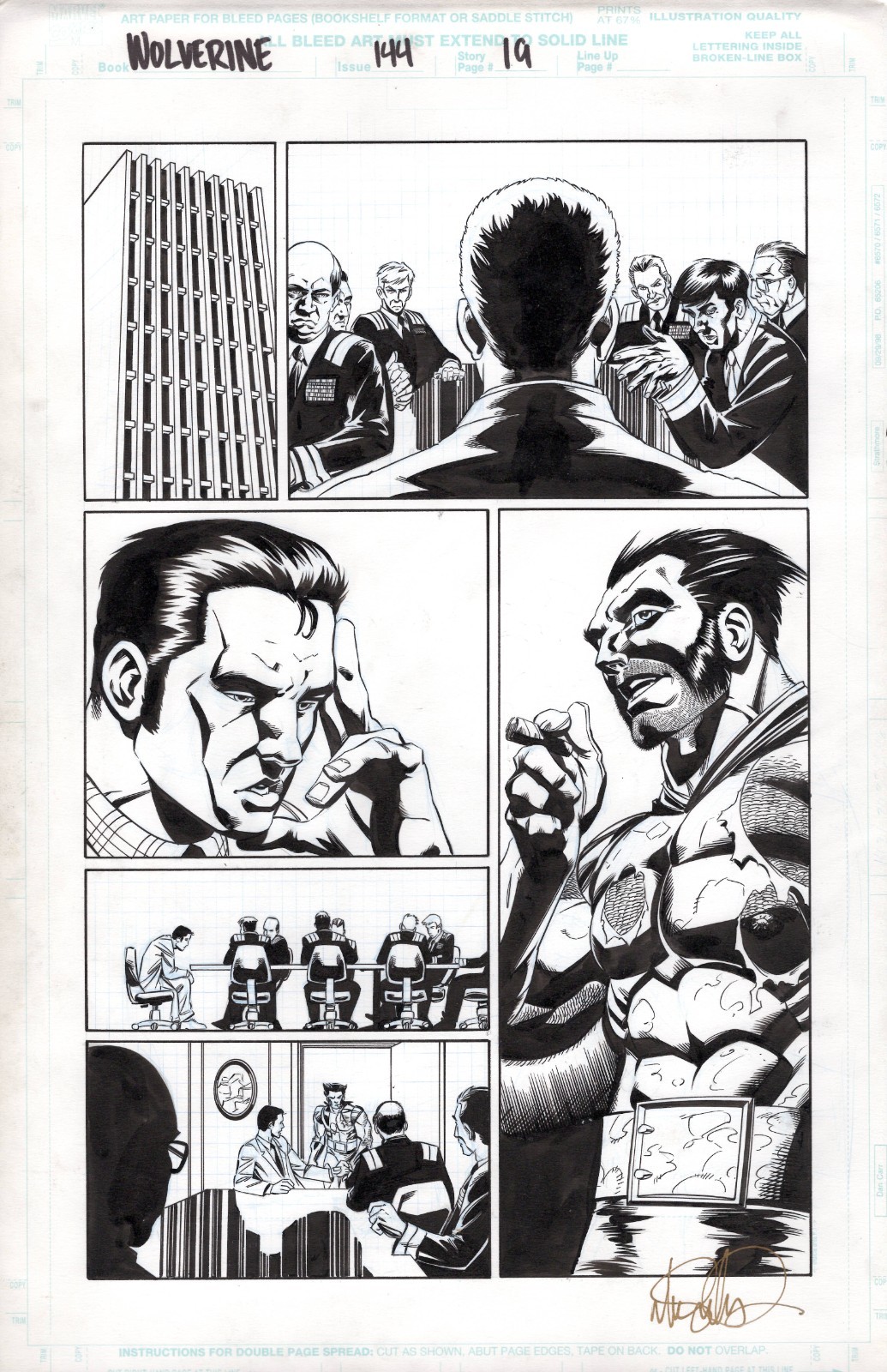 WOLVERINE 144 page 19 original art by Mike S Miller Wolvie with a STOGIE WOLVERINE 144 page 19 original art by Mike S Miller Wolvie with a STOGIE