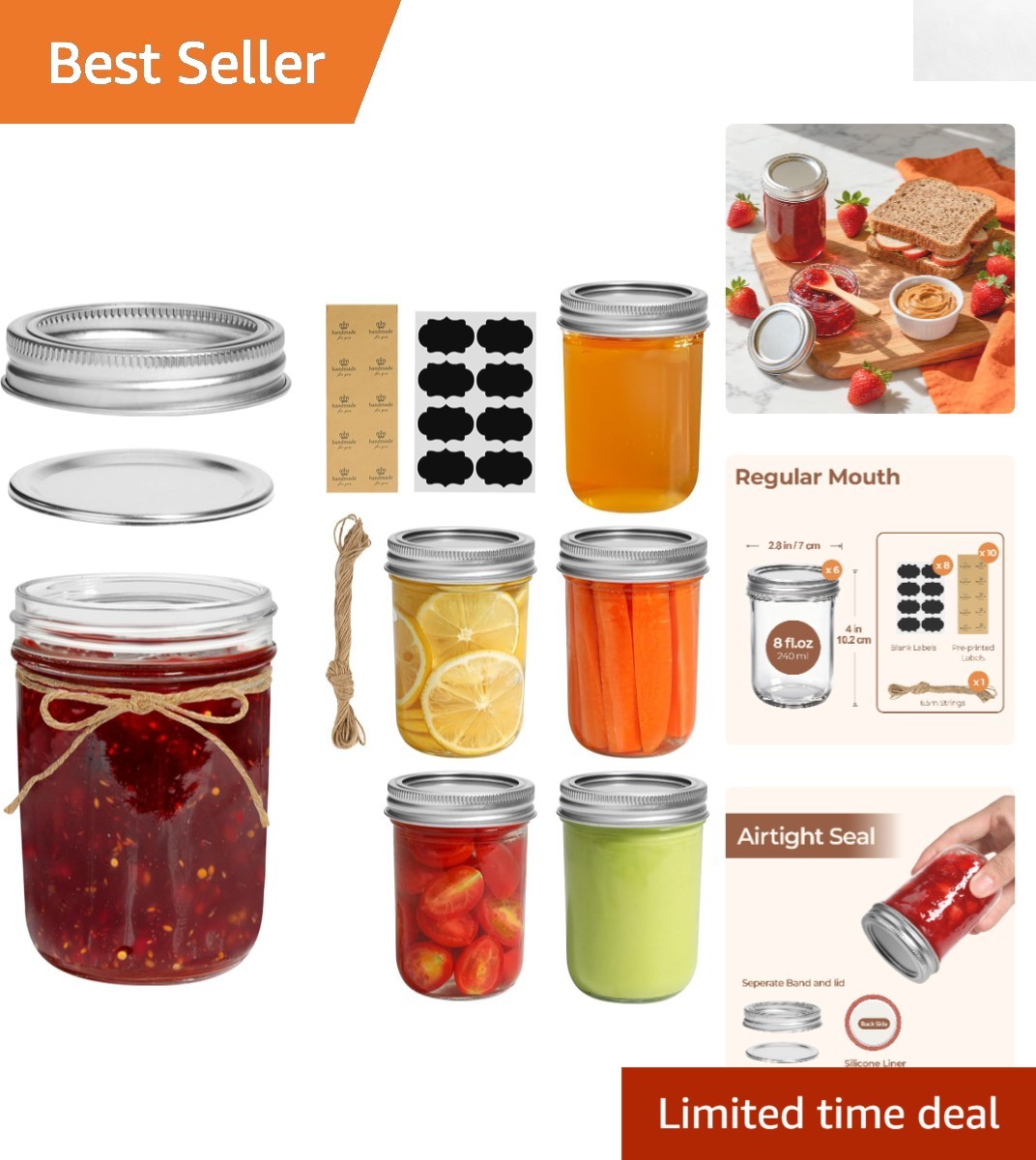 Versatile 8 oz Clear Glass Jars with Lids | Ideal for Preserves and DIY Projects Versatile 8 oz Clear Glass Jars with Lids | Ideal for Preserves and DIY Projects