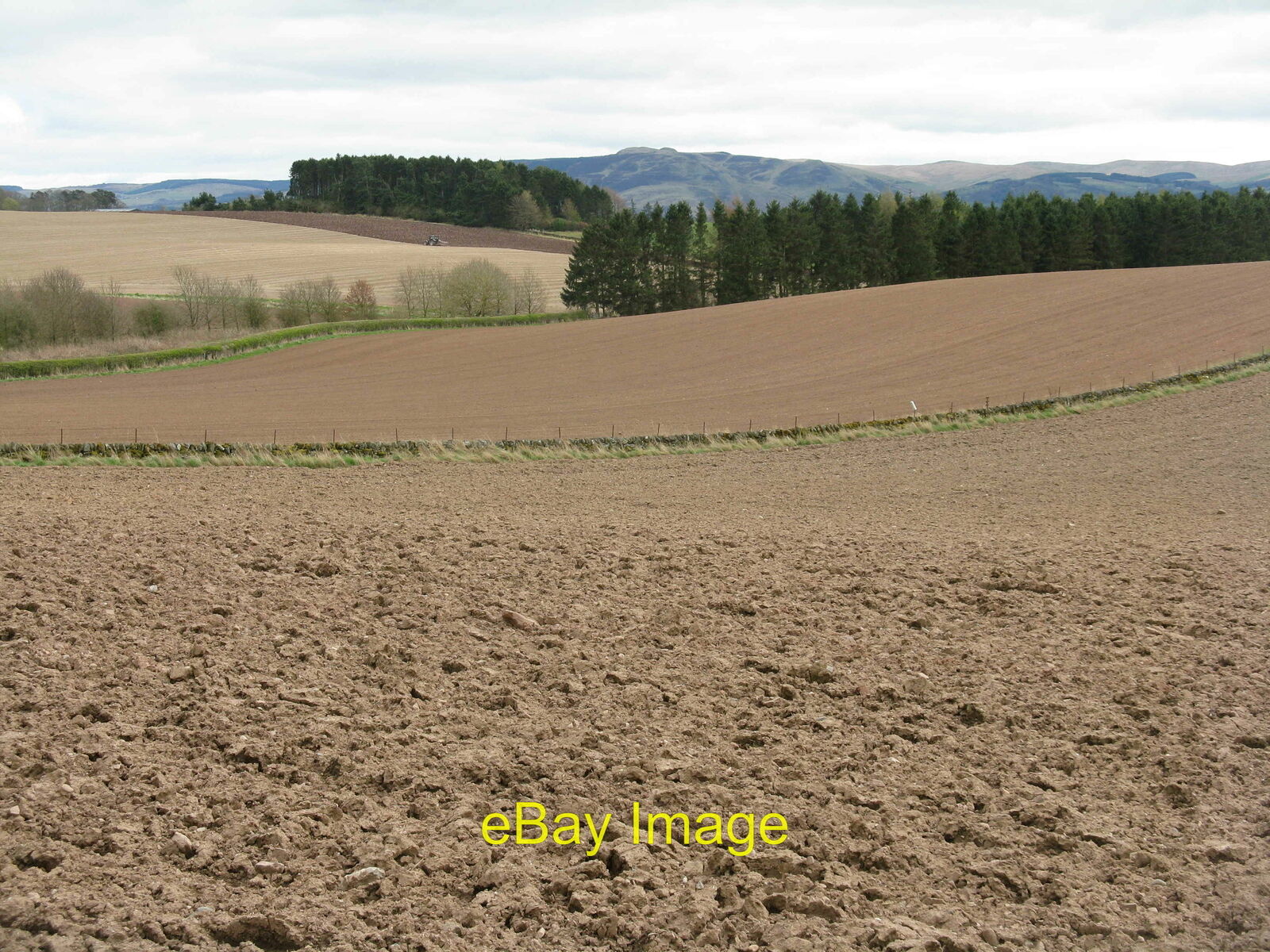 Photo 12x8 Seedtime in Perthshire Quarterbank Preparing the land for sowin c2017