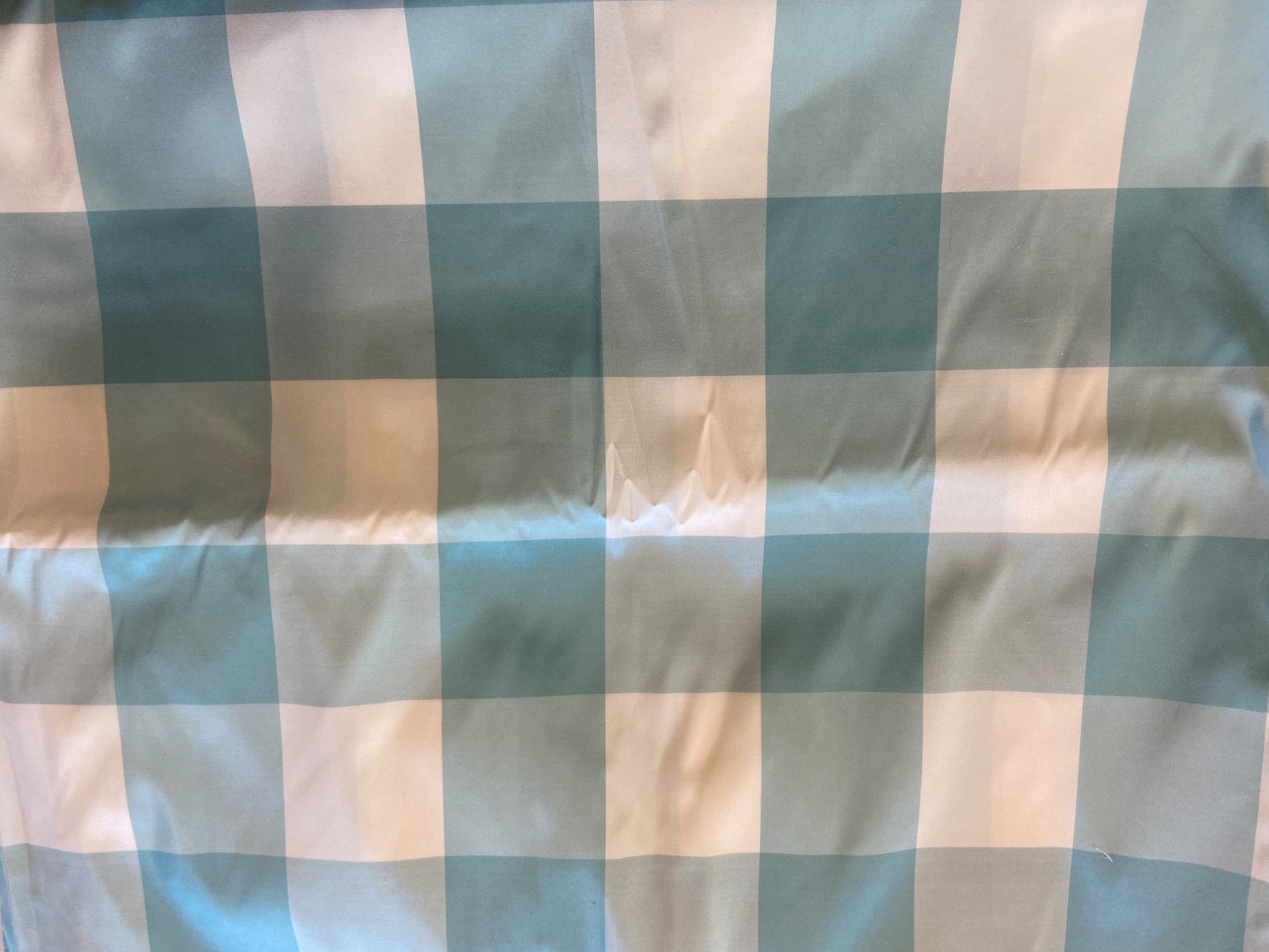 Lee Joffa Vintage Large Checked Light blue Silk Fabric -10 yrds
