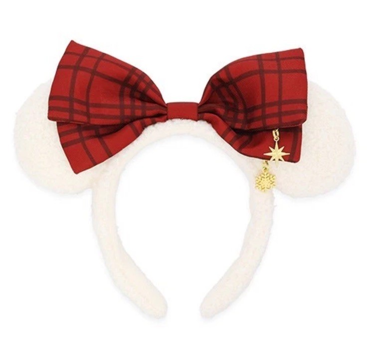 New Tokyo Disneyland 2025 Merry Lil Ring Ring Christmas Ears Headband W/ Red Bow