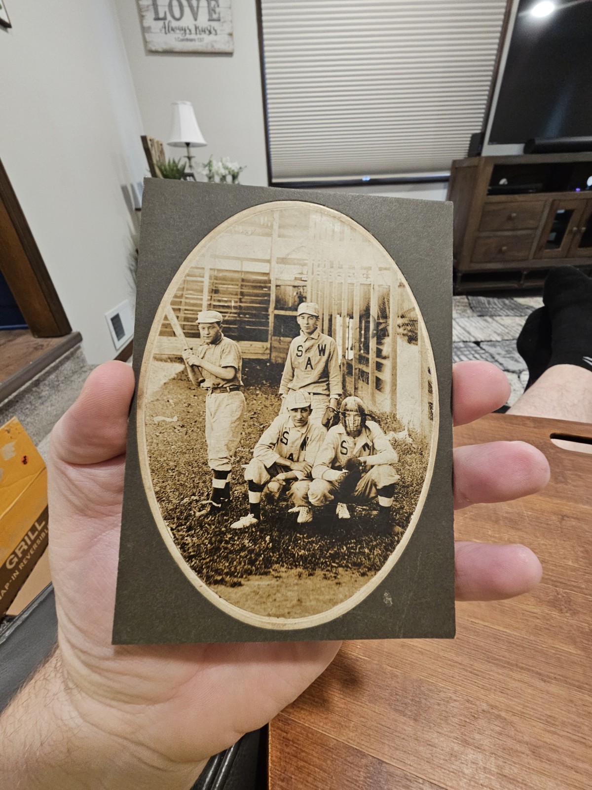 Antique Photo On Board Baseball Players Catcher Photo (F13) Antique Photo On Board Baseball Players Catcher Photo (F13)