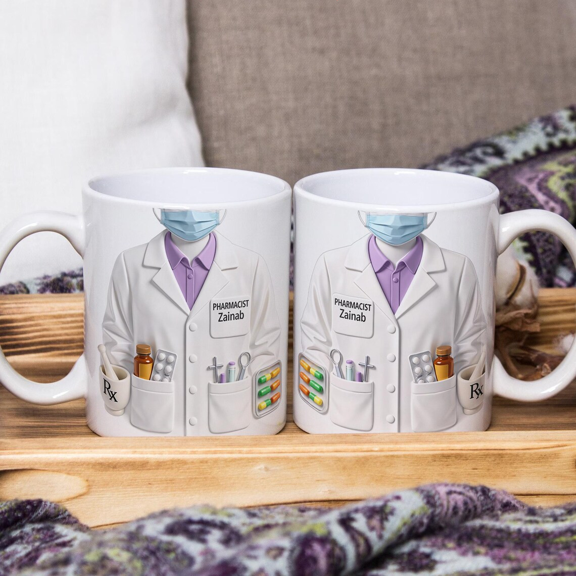 Personalized Pharmacist Mug Gift, Custom Name Pharmacy Coffee Cup, Medical Coat Personalized Pharmacist Mug Gift, Custom Name Pharmacy Coffee Cup, Medical Coat