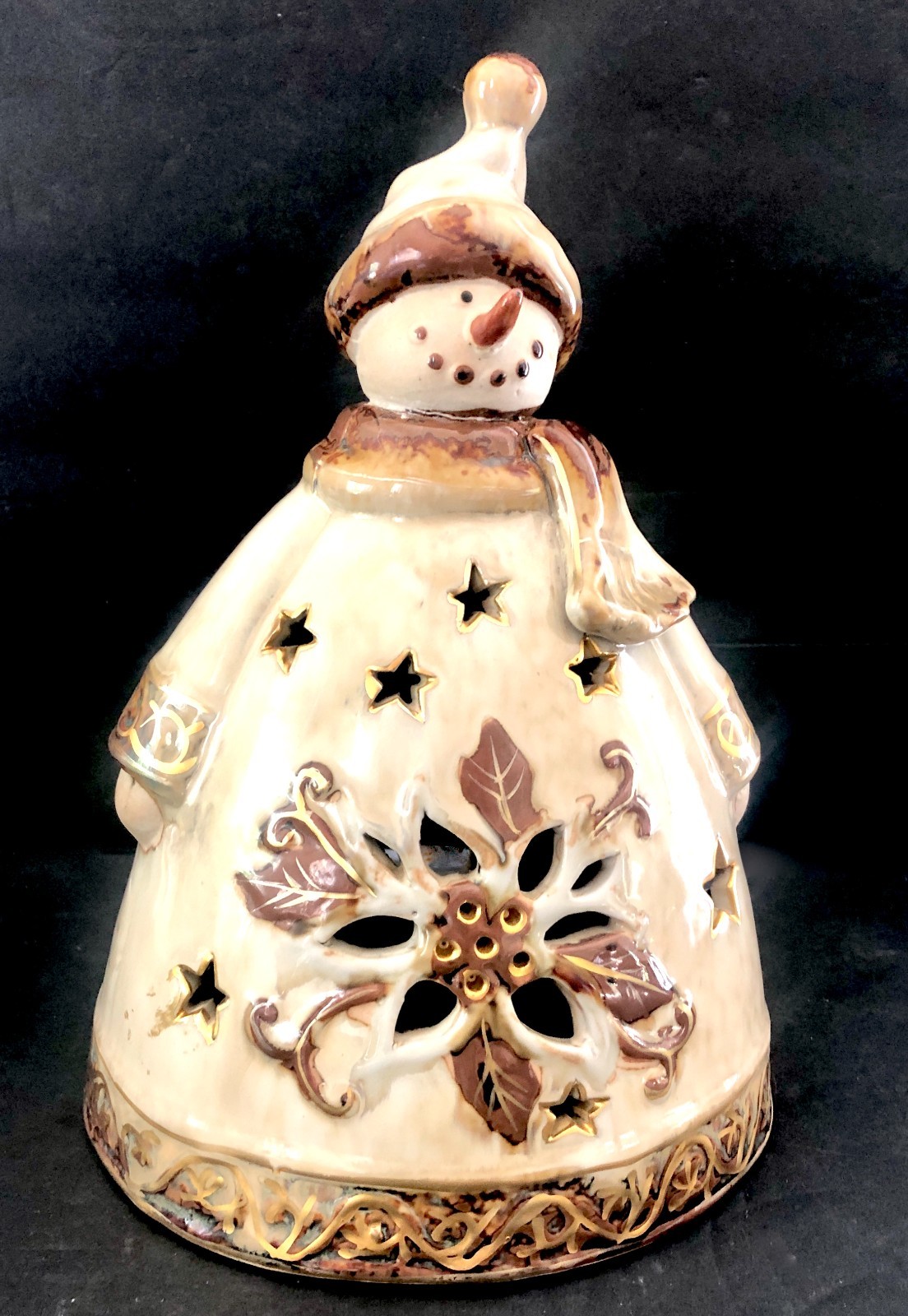 Vintage Lighted Ceramic Snowman Christmas