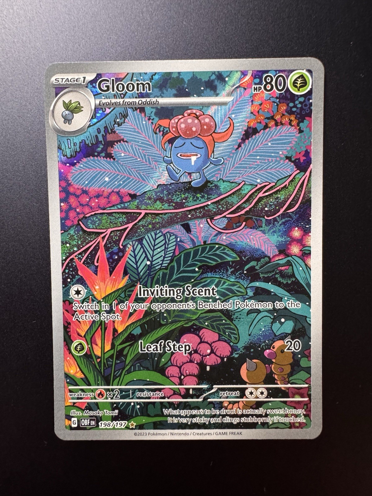 Pokémon TCG Gloom 198/197 Obsidian Flames Illustration Rare Full Art Holo EN