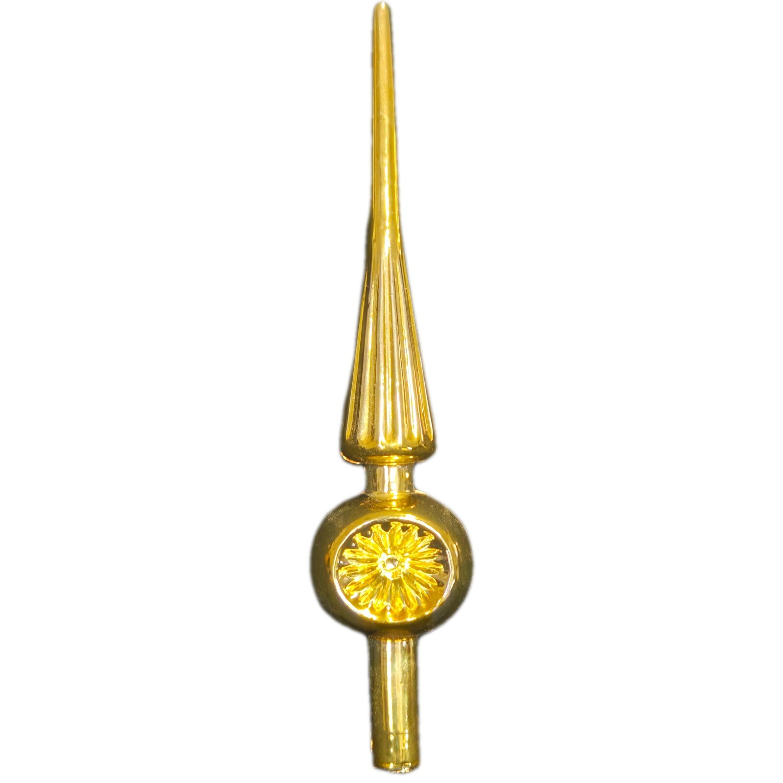 Vintage Bradford Gold Unbreakable Christmas Tree Topper Reflector Finial 10.5in Vintage Bradford Gold Unbreakable Christmas Tree Topper Reflector Finial 10.5in