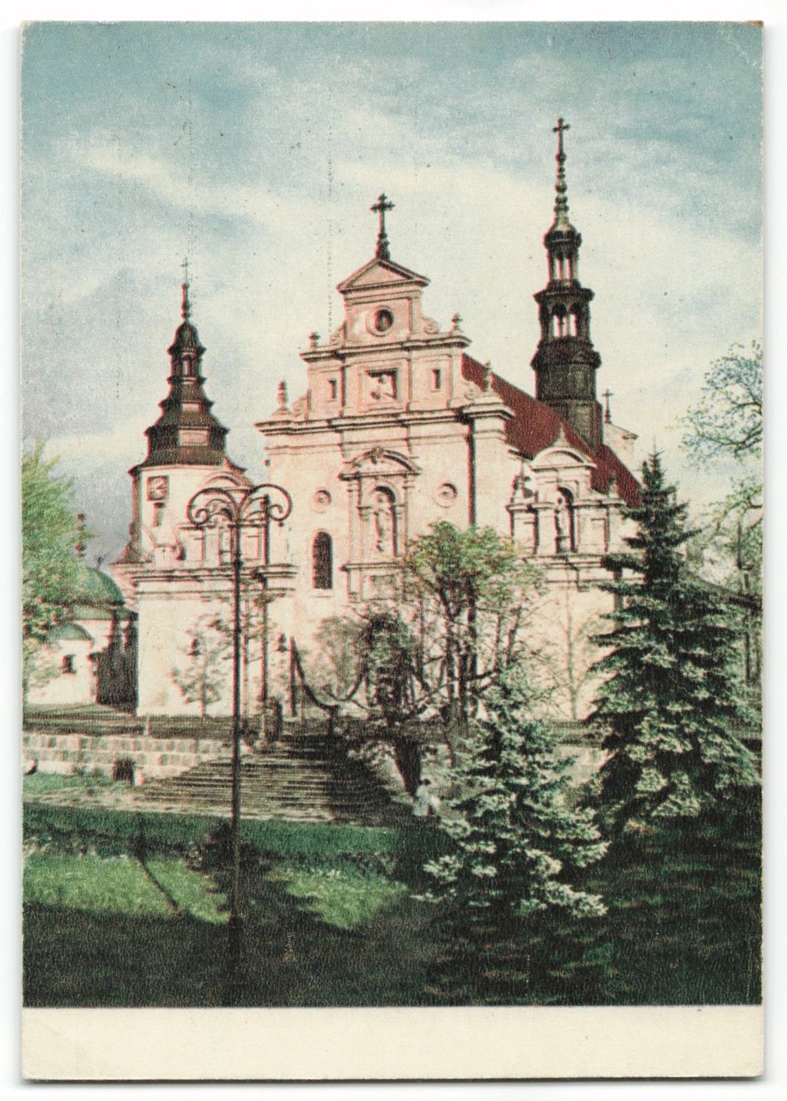 Kielce Katedra Cathedral Poland Vintage Postcard