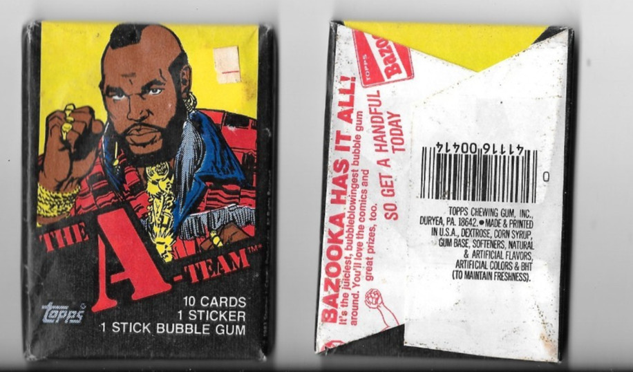 1983 Topps The A-TEAM Sealed Wax Pack of 10 Cards & 1 Sticker