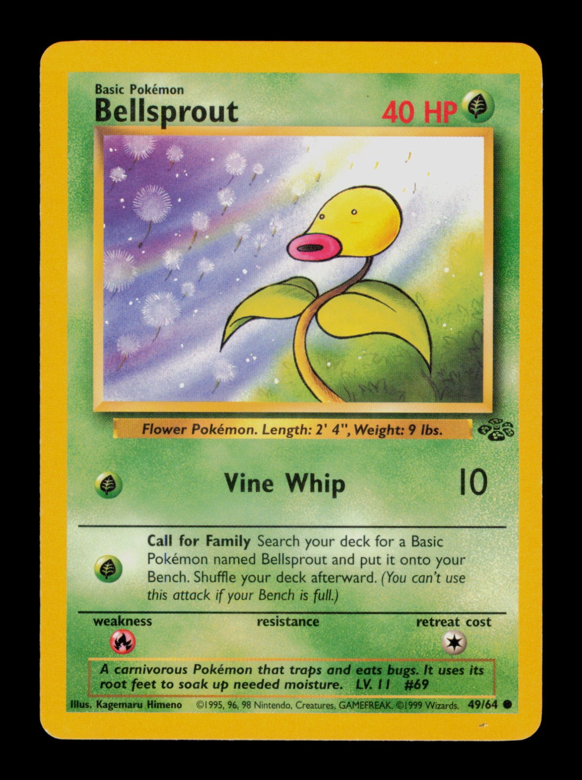 Bellsprout 49/64 Pokemon Fossil Trading Card TCG