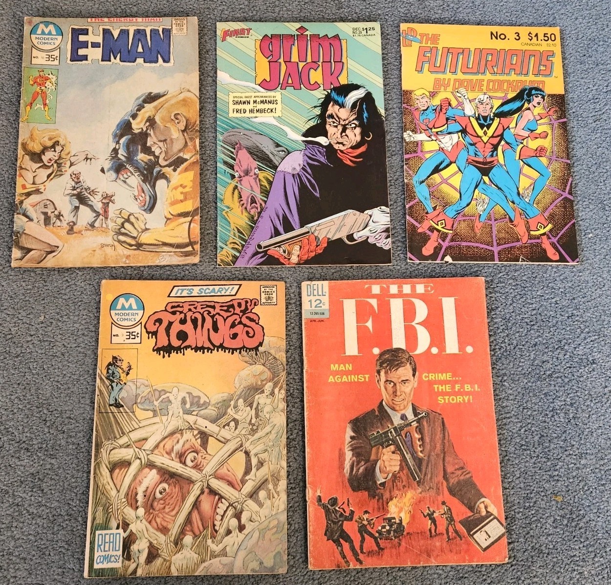 Mixed Lot of 5 Vintage Comic Books - Dell Comics, Modern Comics, Lodestone, Etc.