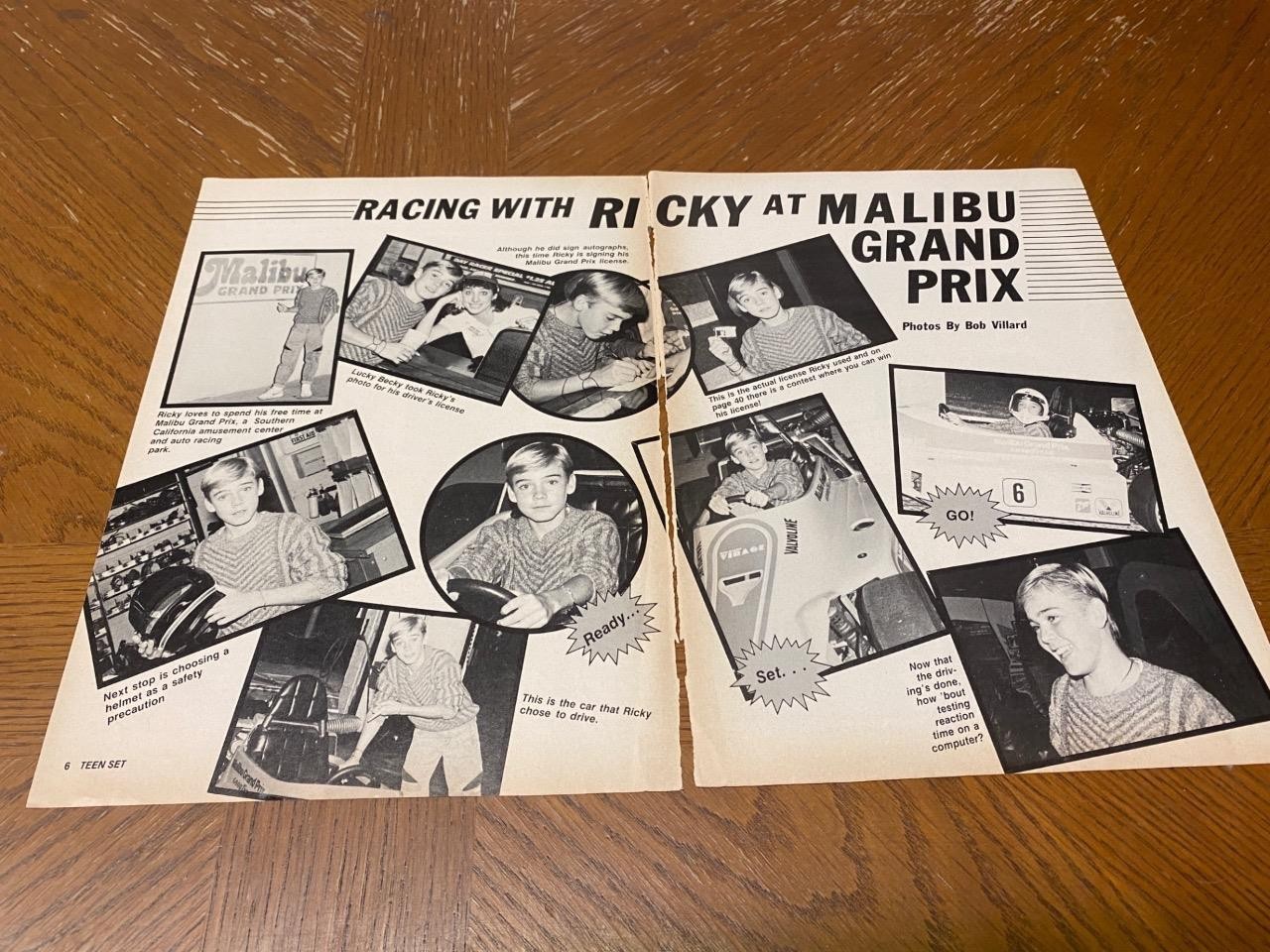 Ricky Schroder teen pinup clipping vintage Racing with Ricky Teen Set Pix Rare