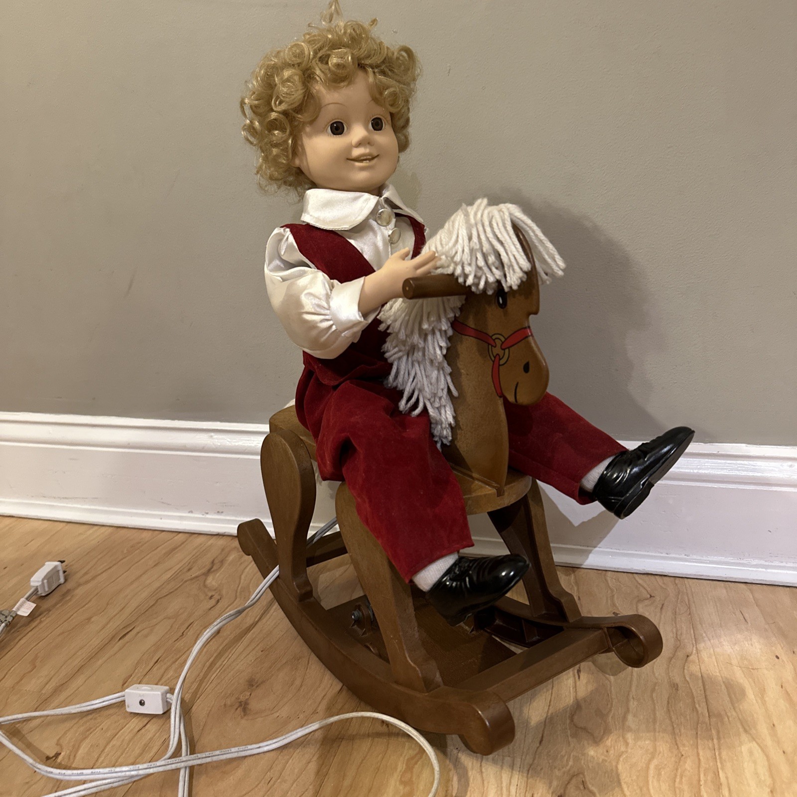 Vintage 1996 Telco Motion-ettes Animated Boy on Rocking Horse WORKING