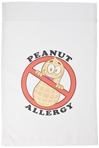 3dRose fl_119140_1 Cute Peanut Allergy Cartoon Anti-Peanut Warningwith Text