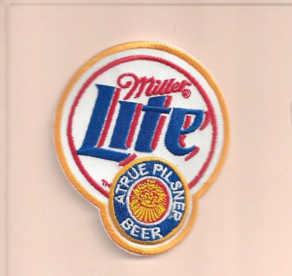 NEW 2 3/4 X 3 1/4 INCH MILLER LITE IRON ON PATCH 