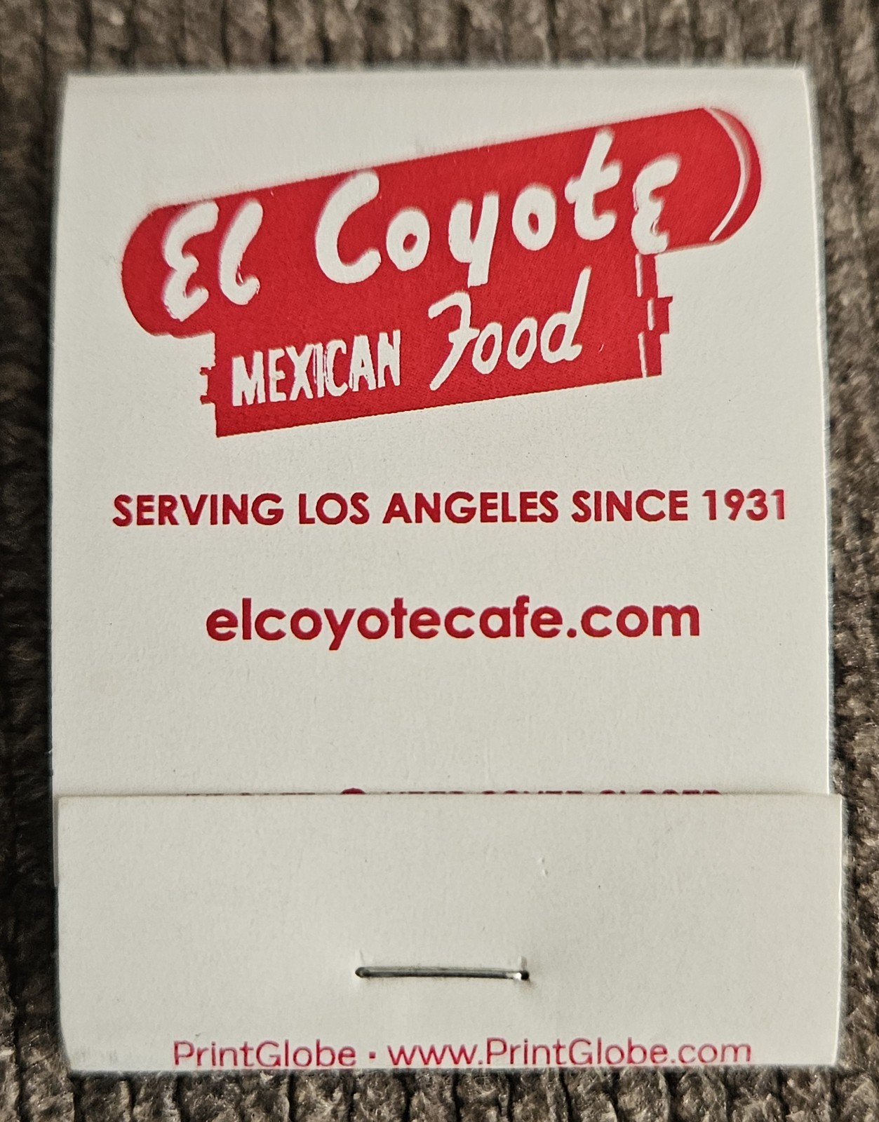 El Coyote Mexican Food Restaurant Los Angeles Matchbook Sharon Tate Vintage RARE