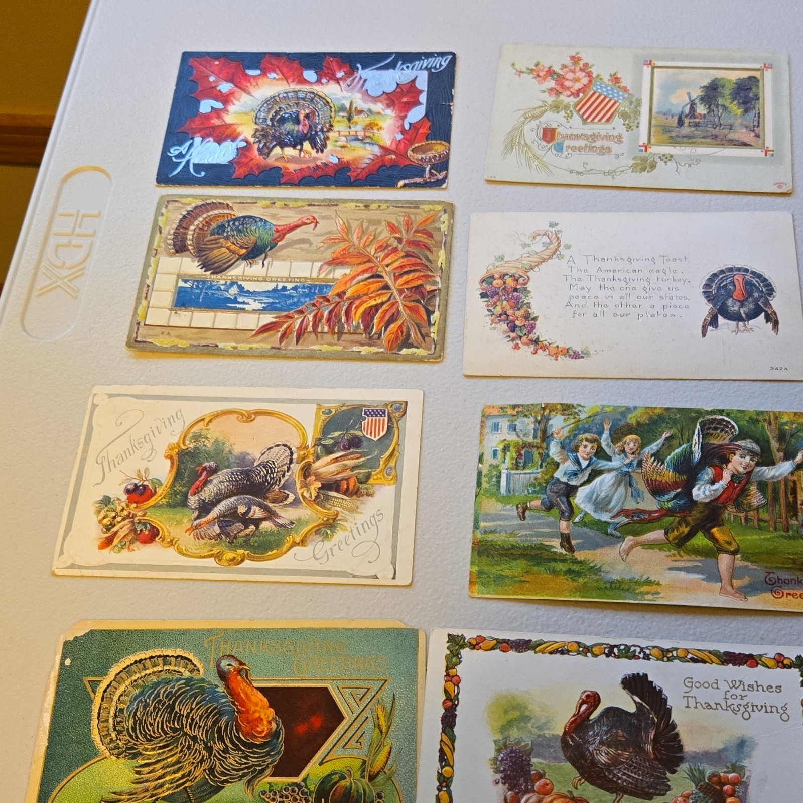 Antique Thanksgiving Turkey Holiday Greeting Postcards Lot of 8