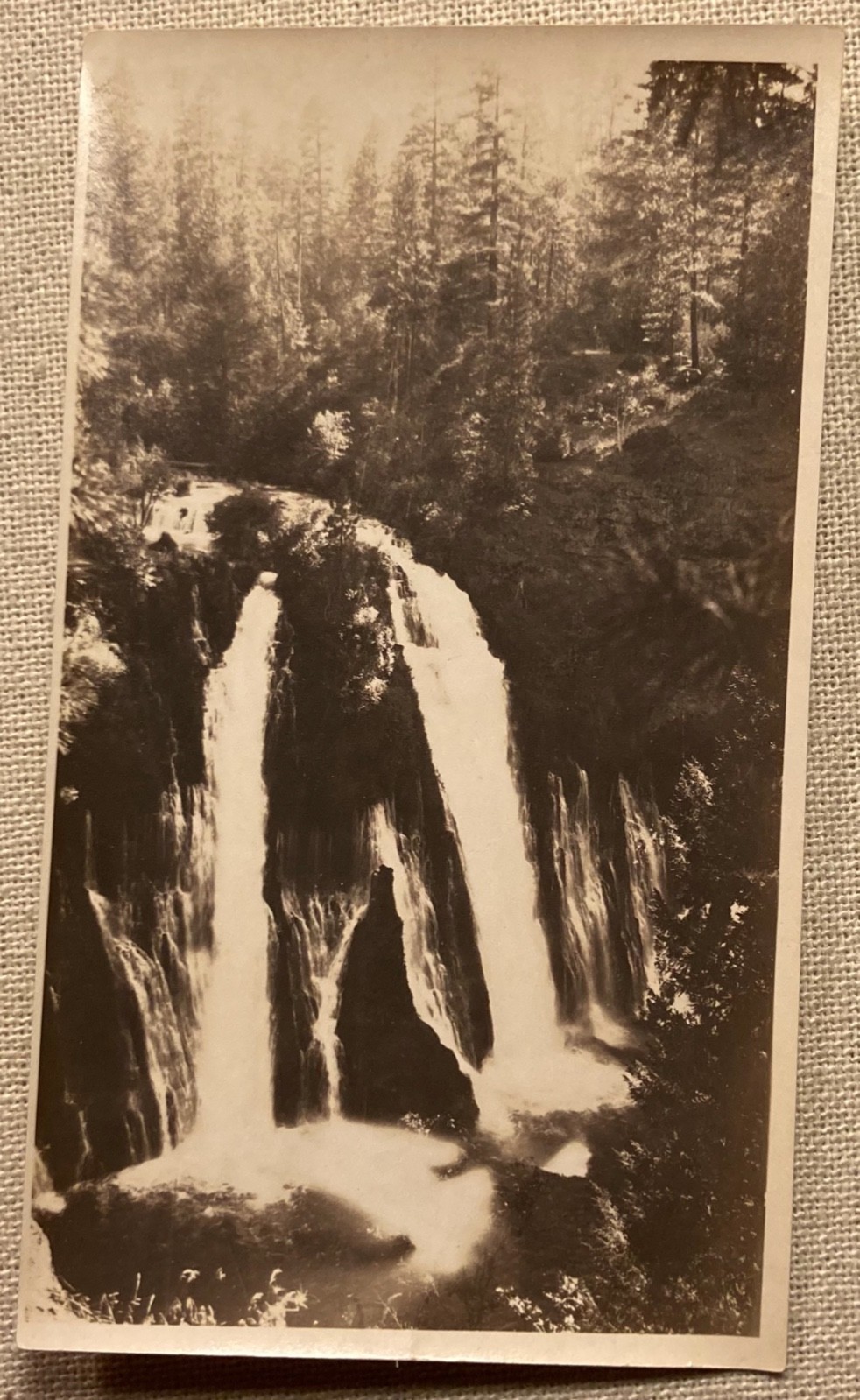 Vintage Photo McArthur Burney Falls Shasta County California B&W 5.5\