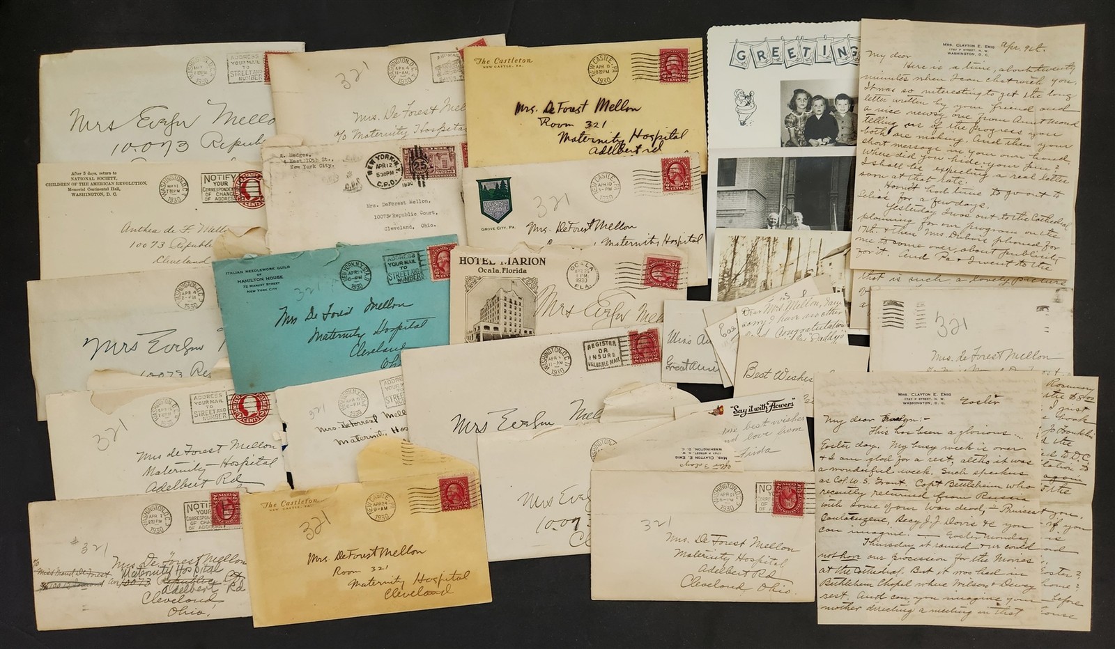 1930s vintage DeFOREST MELLON cleveland oh ARCHIVE family PHOTOS LETTERS emig