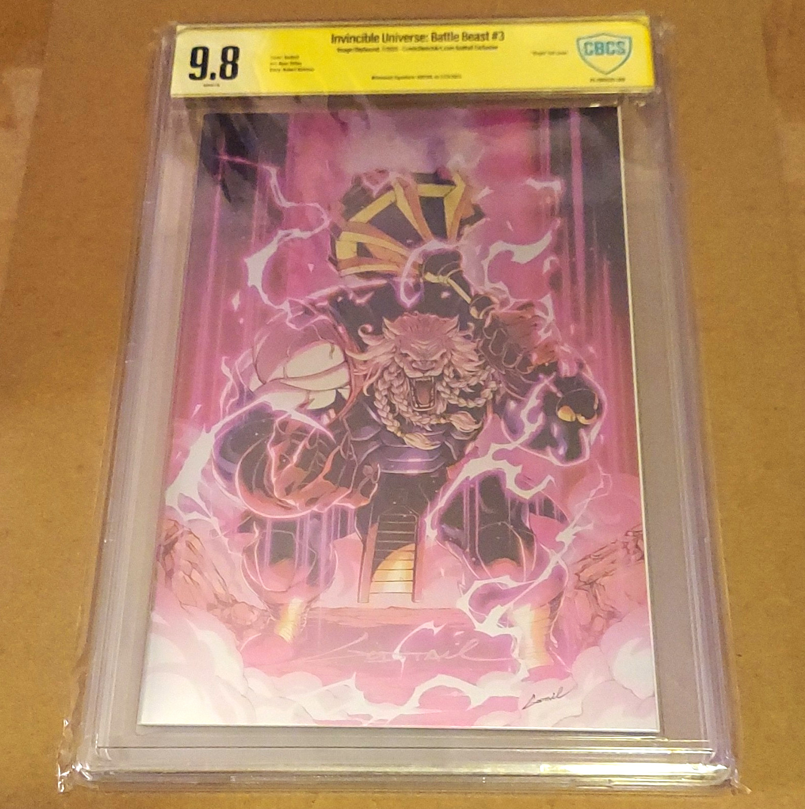 Invincible Universe: Battle Beast #3 CBCS 9.8 Godtail Excl Virgin Foil Signed