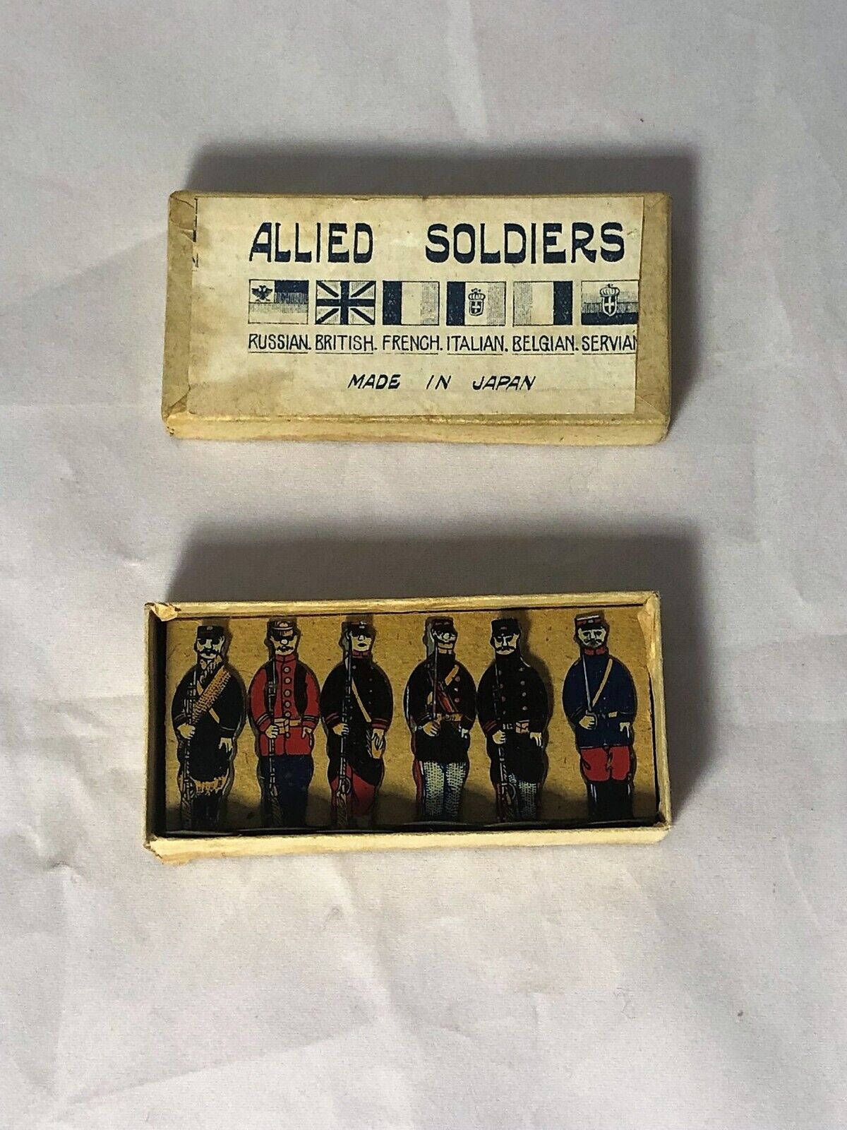 WWI Tin Soldiers in Their Box, Allied Soldiers - Very Rare -D1