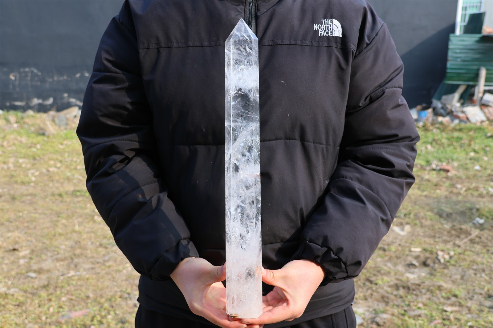 3.8LB Top Natural Clear Quartz obelisk Crystals Tower Point Wand Reiki Energ
