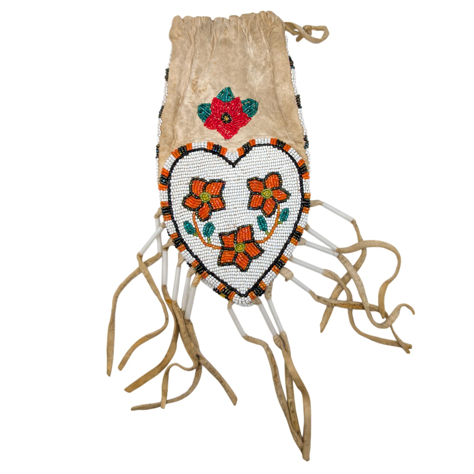 Vintage Nez Perce / Yakama Buckskin Drawstring Bag