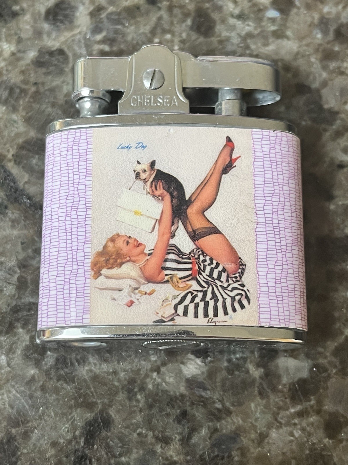 Rare Vintage 1950’s Gil Elvgren Lucky Dog PIN UP Lighter Burlesque BIKINI Japan Rare Vintage 1950’s Gil Elvgren Lucky Dog PIN UP Lighter Burlesque BIKINI Japan