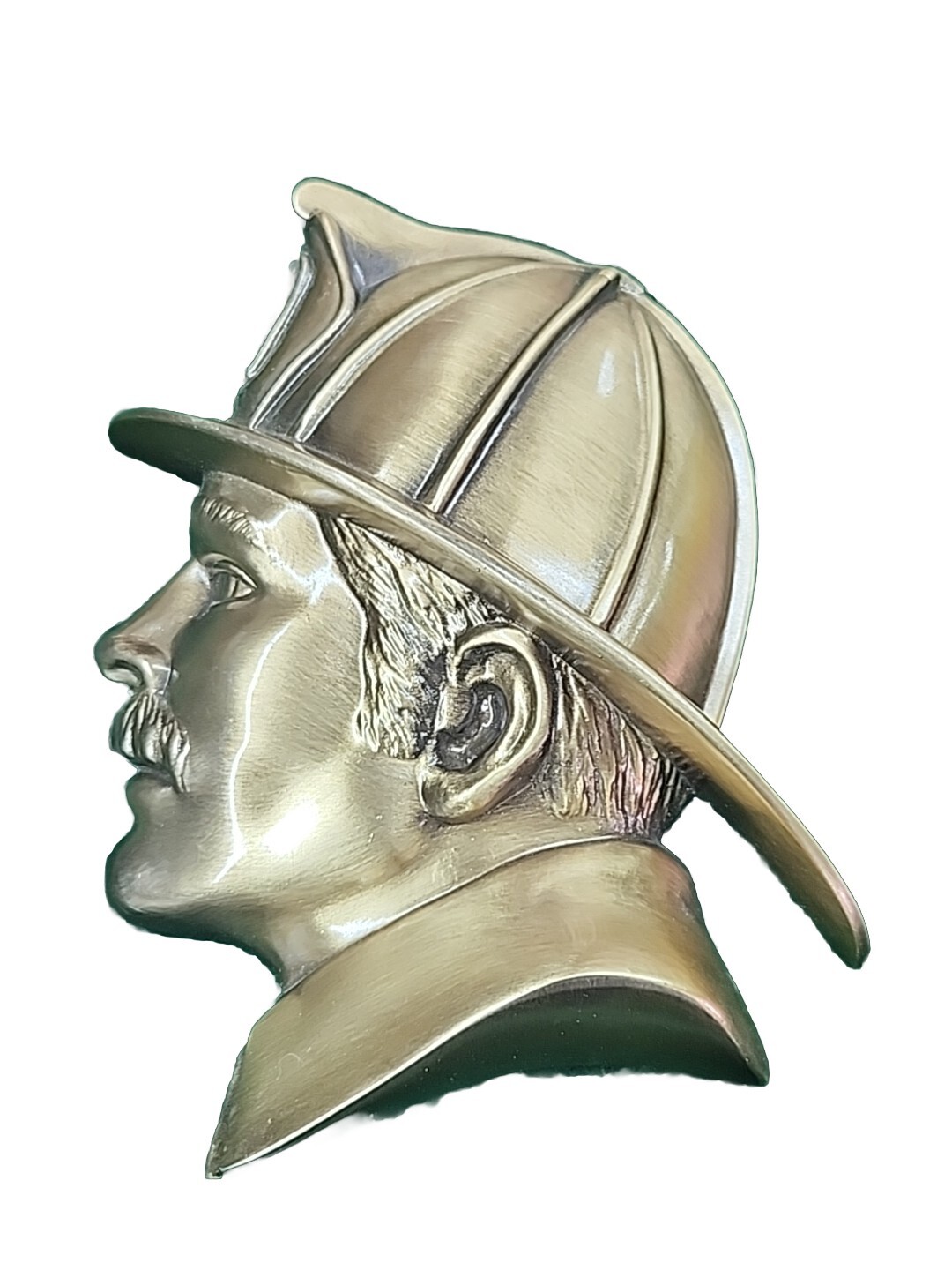 Fireman Head FD 6 x 8 Metal Casting 3D Shadowbox or Plaque Mount Cast Zinc Large