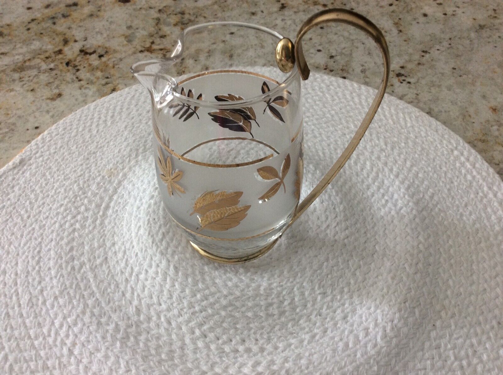 Gold leaf mid century small pitcher
