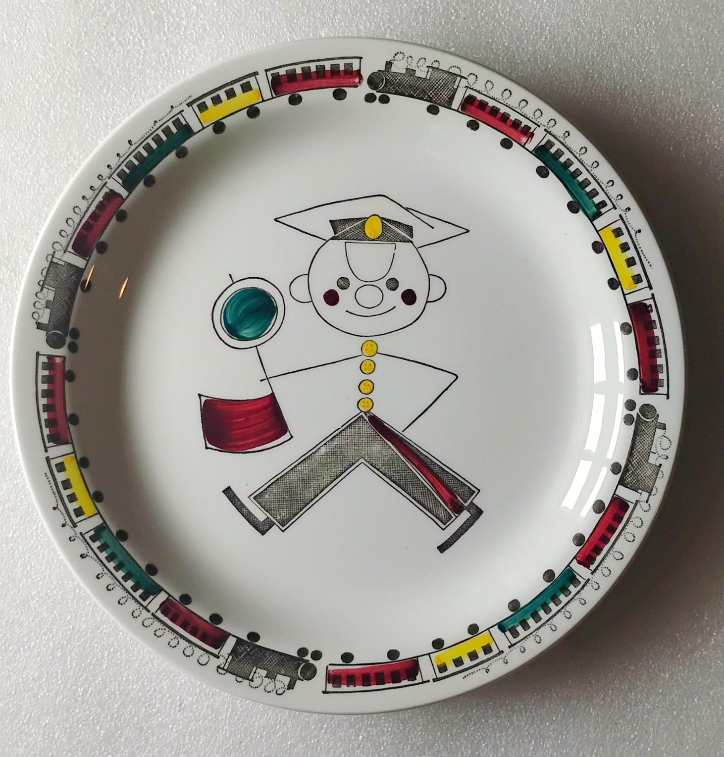 Rorstrand Sweden “Tuff-Tuff “ Childrens 1960’s Porcelain Plate