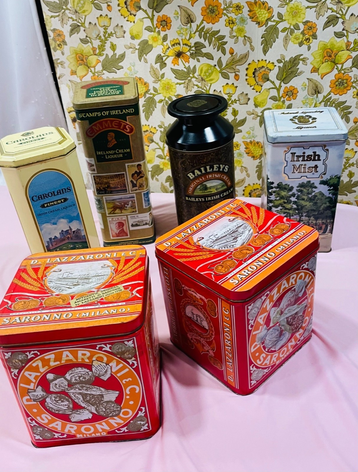 Baileys & Lazzaroni Collectible Tin Set With Lid - Irish Cream & Saronno Milano