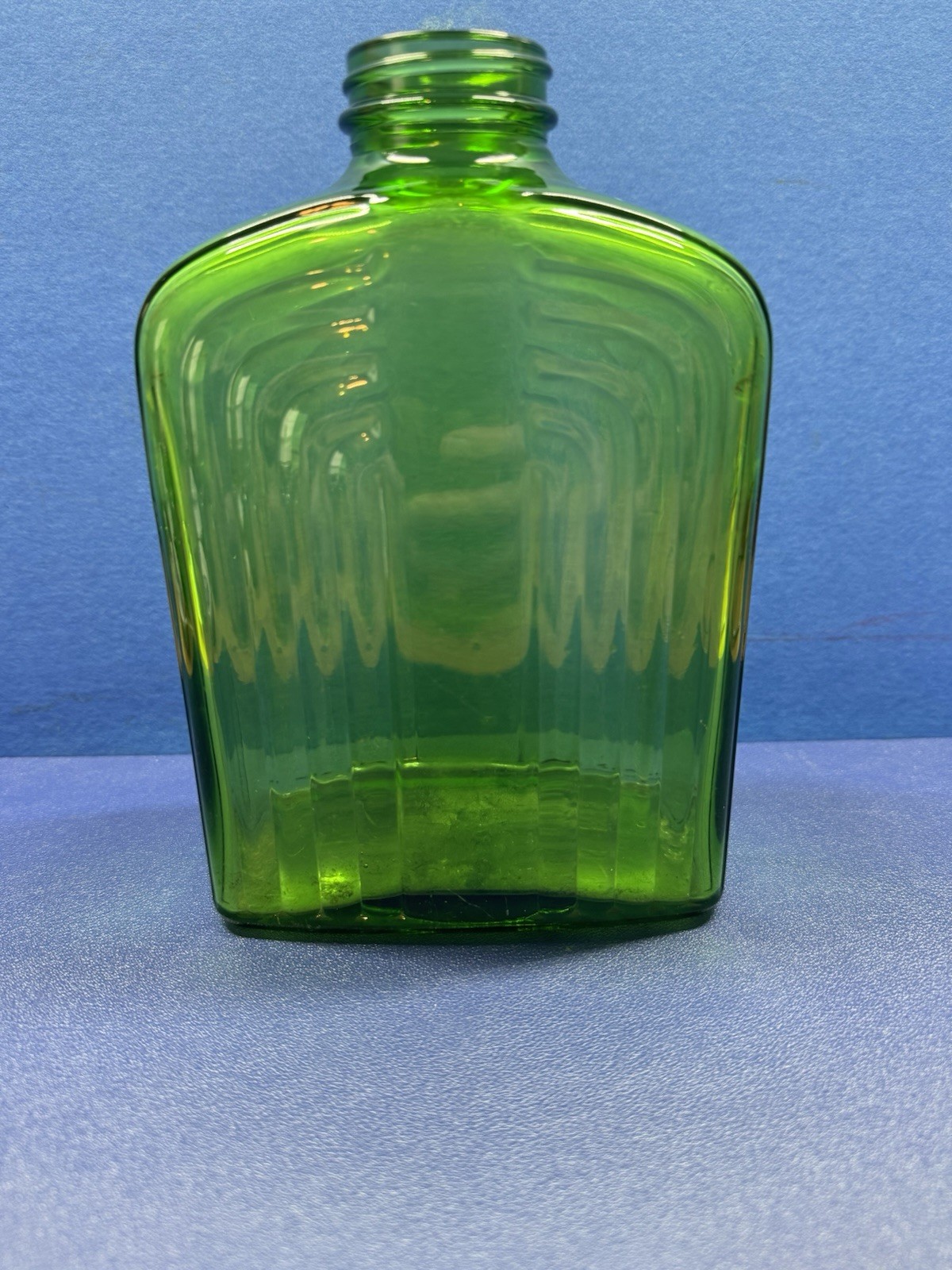 Antique Owens Illinois Green Glass Art Deco Refrigerator Water Bottle