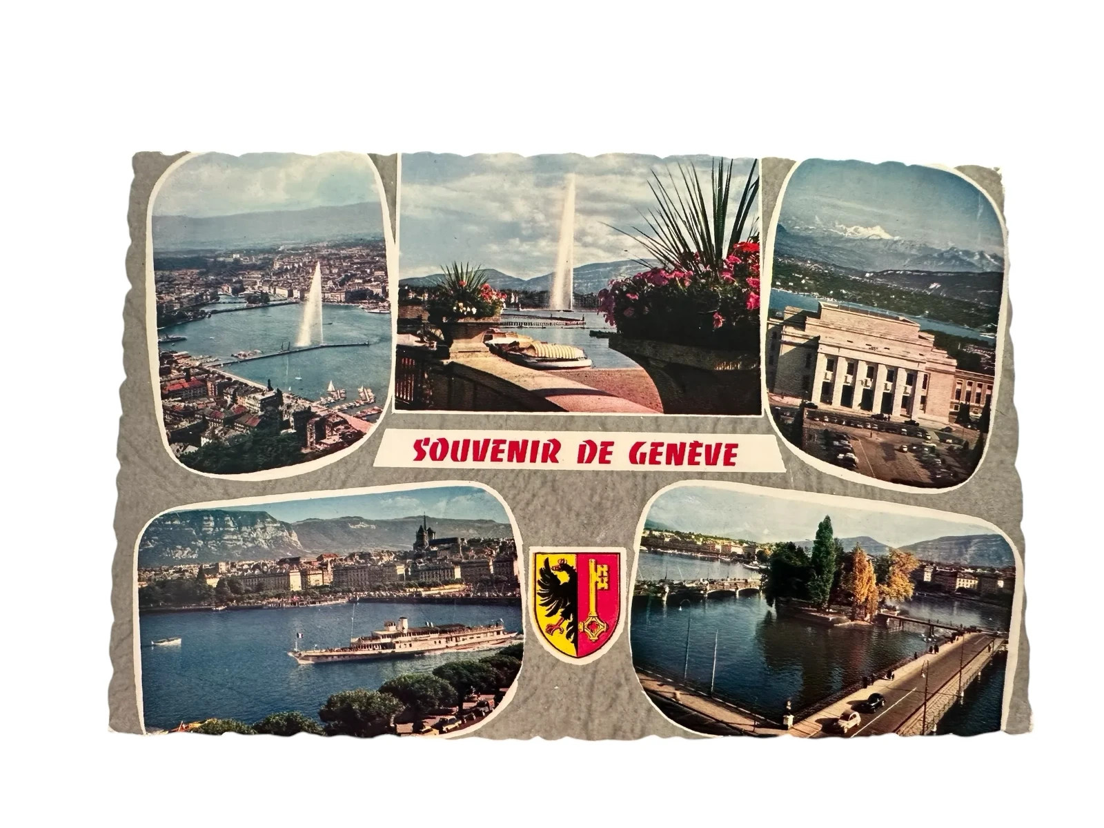 Geneva Switzerland, Vintage Postcard Le Jet d\'Eau 5 Views 1965 Geneva Switzerland, Vintage Postcard Le Jet d\'Eau 5 Views 1965