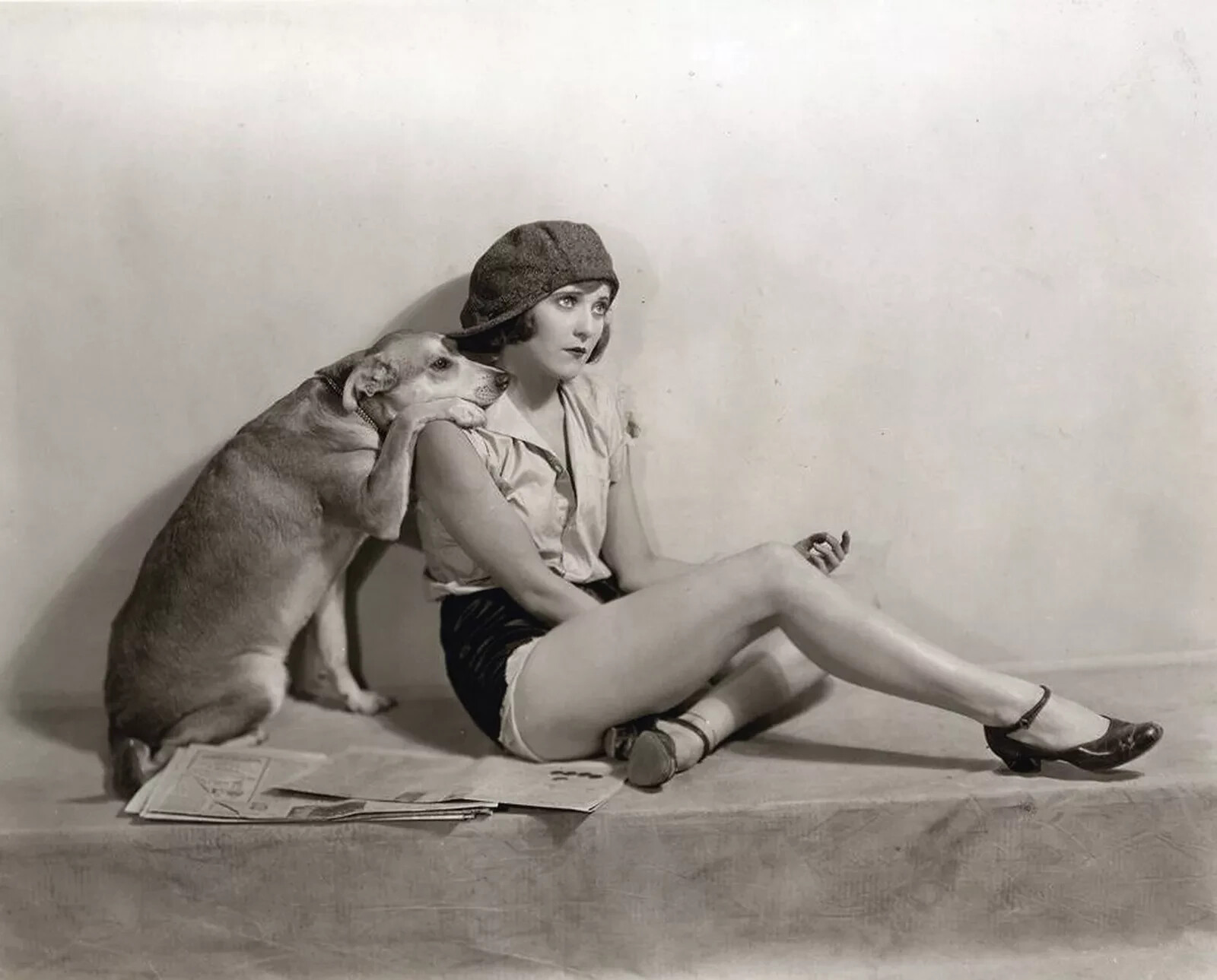Actress MARY NOLAN with Dog Classic Hollywood Golden Age Fridge Magnet 2x3
