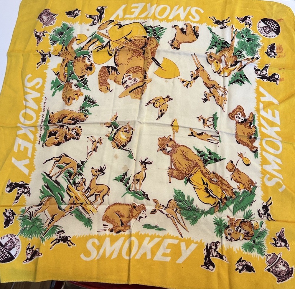 Vintage Smokey The Bear Scarf *Stained* See Pictures 