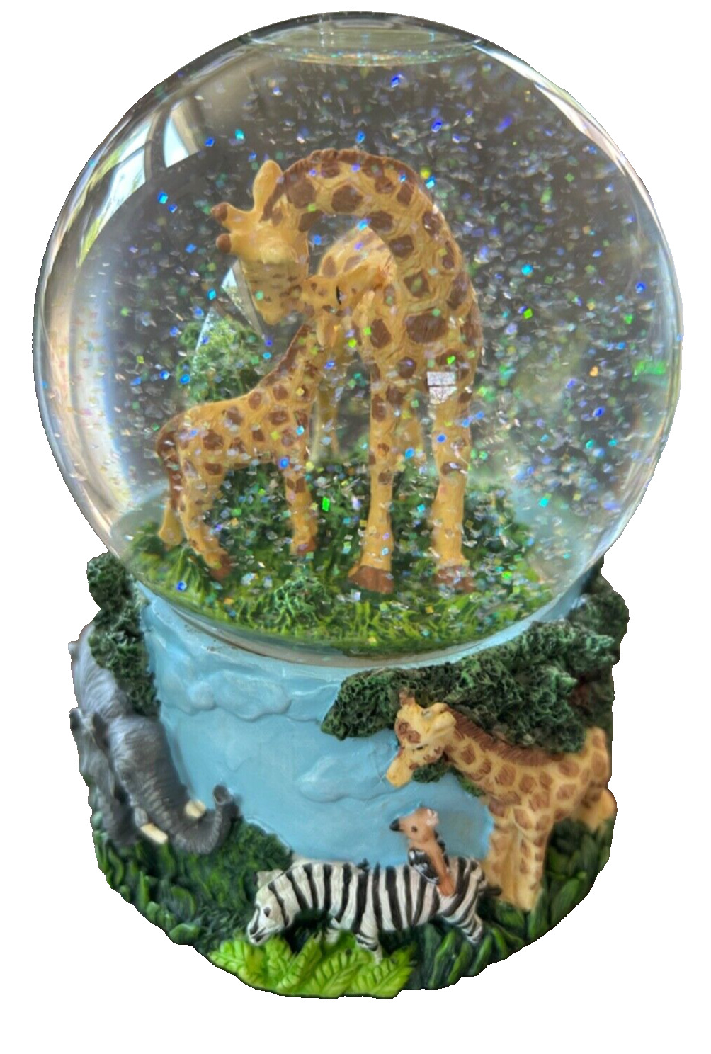 Vintage  2007. San Diego Zoo Wild Animal Parks Giraffe Snow/Water Globe