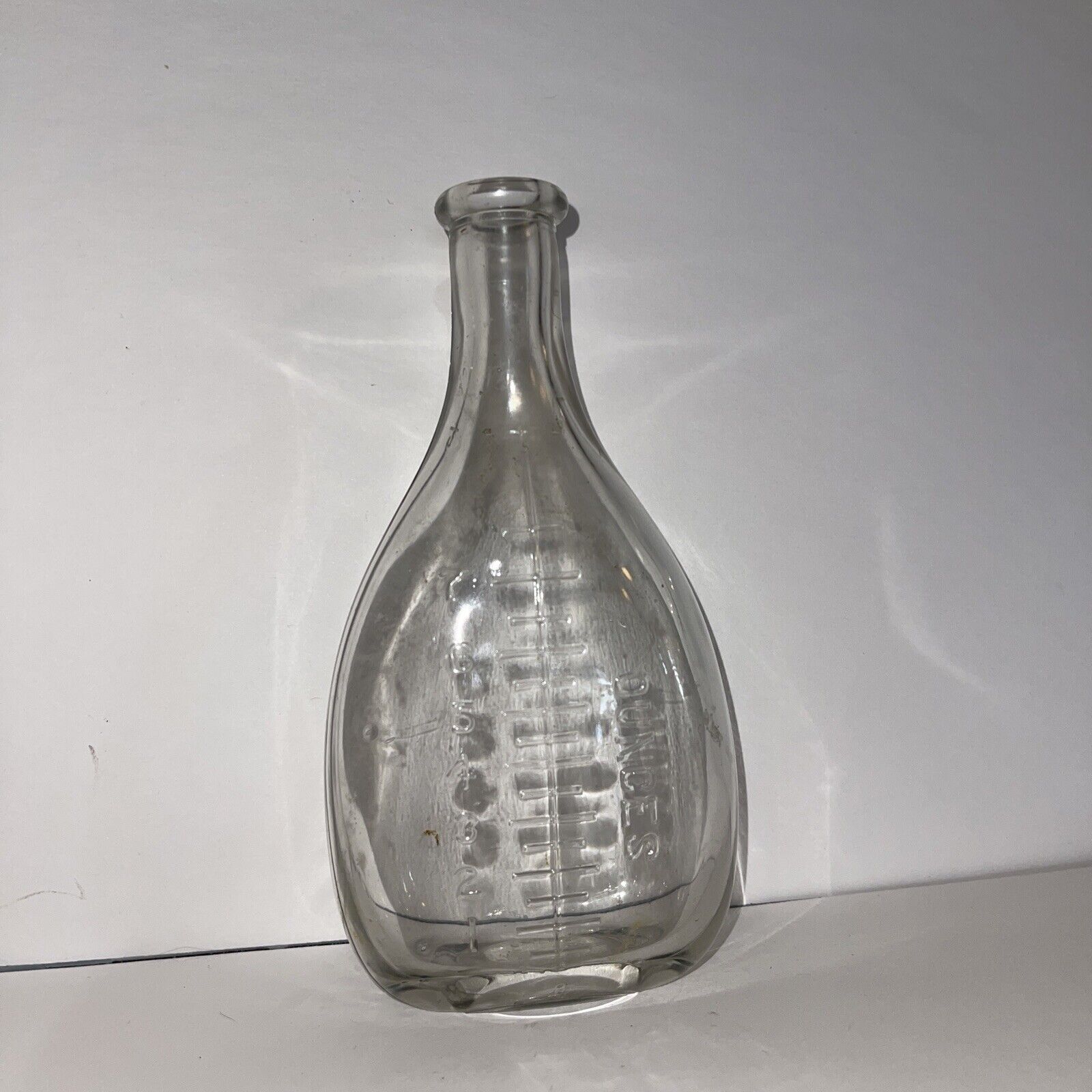 Hand Blown Vintage Glass Measuring Bottle 6” RARE