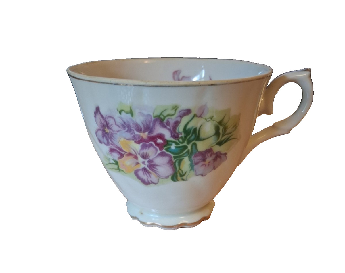 Japanese Footed Hand-Painted Teacup ONLY
