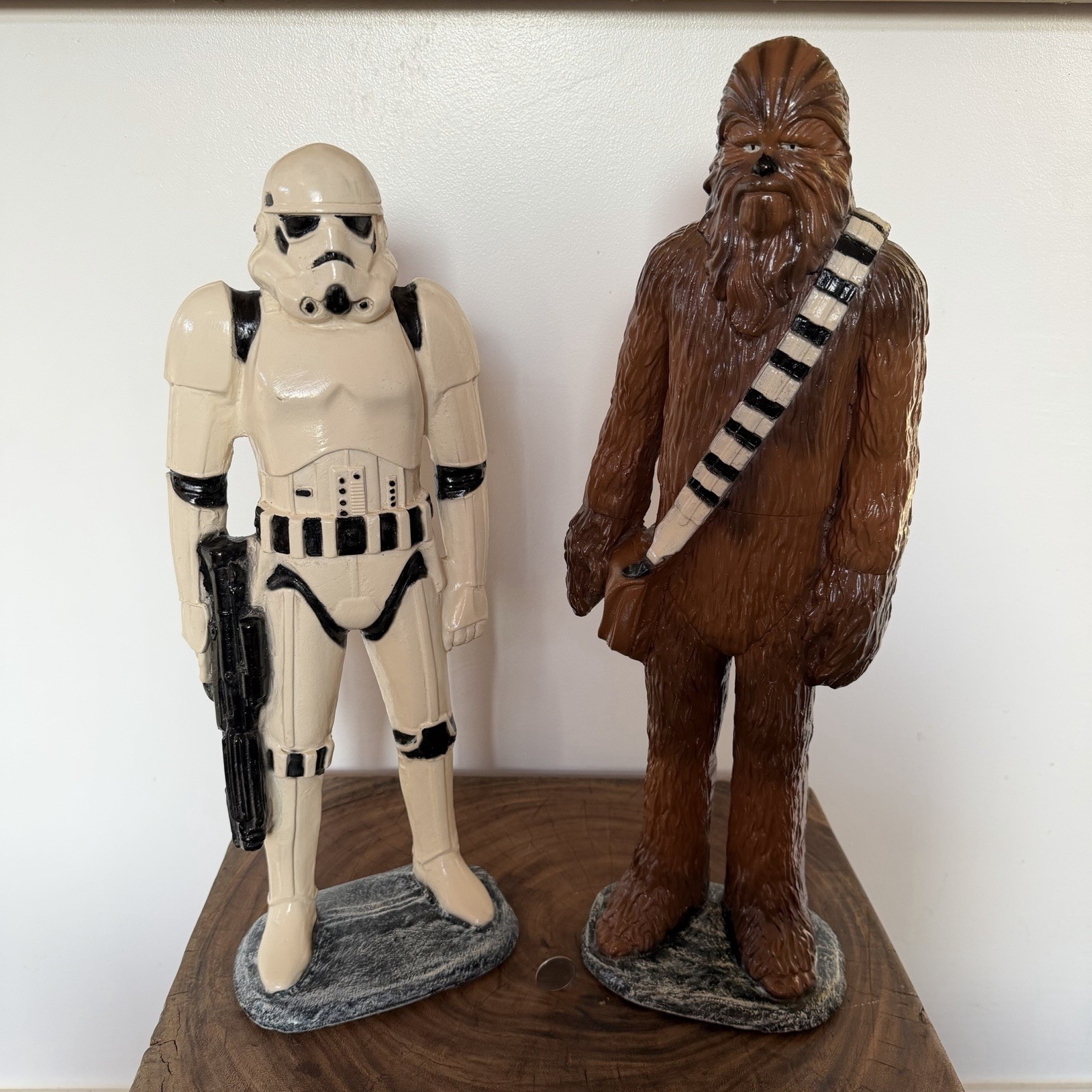 Vintage 20” Chewbacca and 18” Storm Trooper Plaster Coin Banks 1980’s