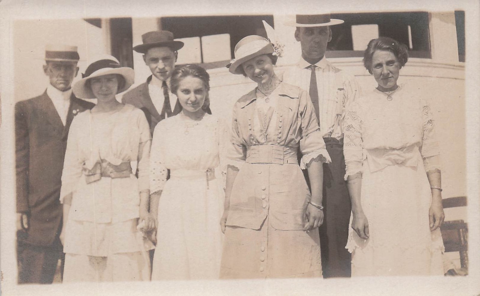 RPPC Men Women Group Fashion Hats on Steamer Susquehanna Photo Postcard 28A