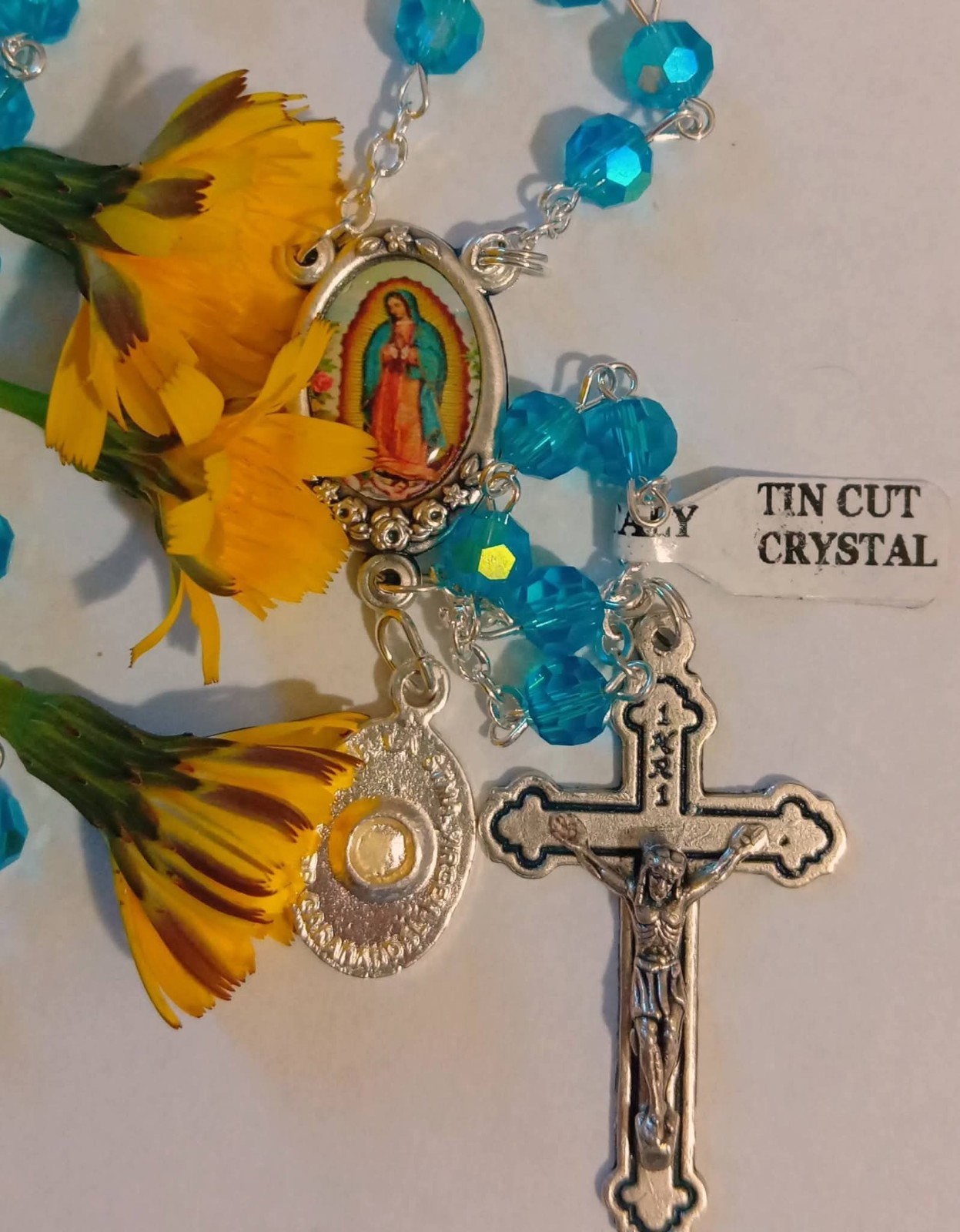 beautiful rosary with free relic medal from Garabandal 6mm beads