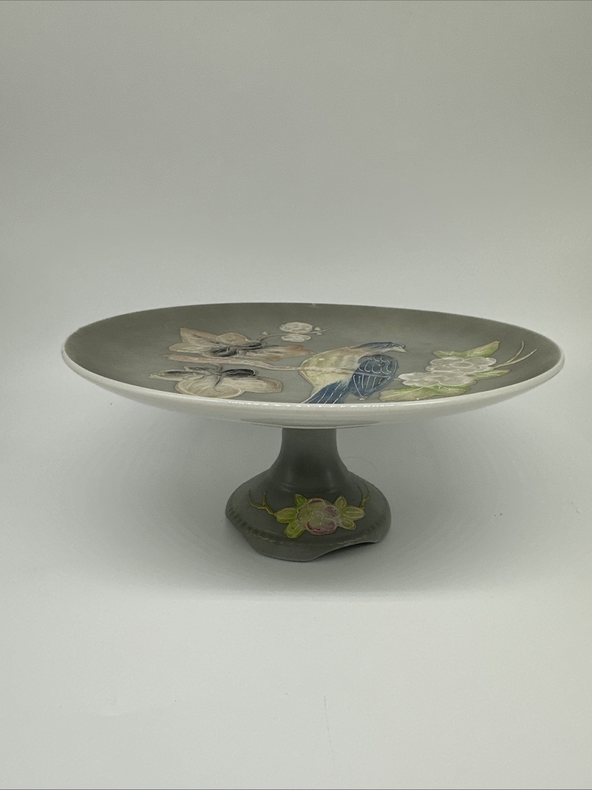Vintage Kipper & Mann Moriage Handpainted Porcelain Pedestal Plate