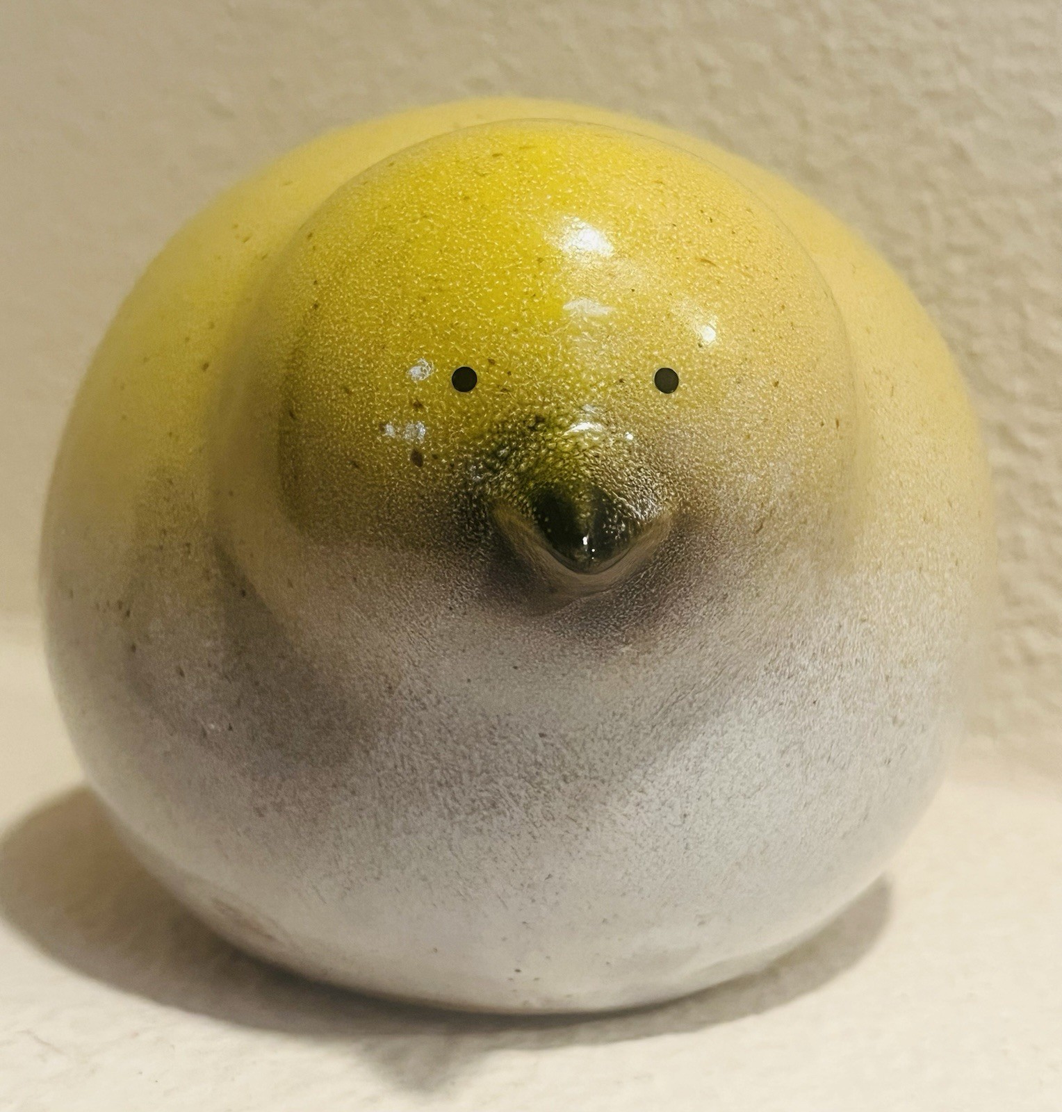 Yellow Ceramic Round Bird 