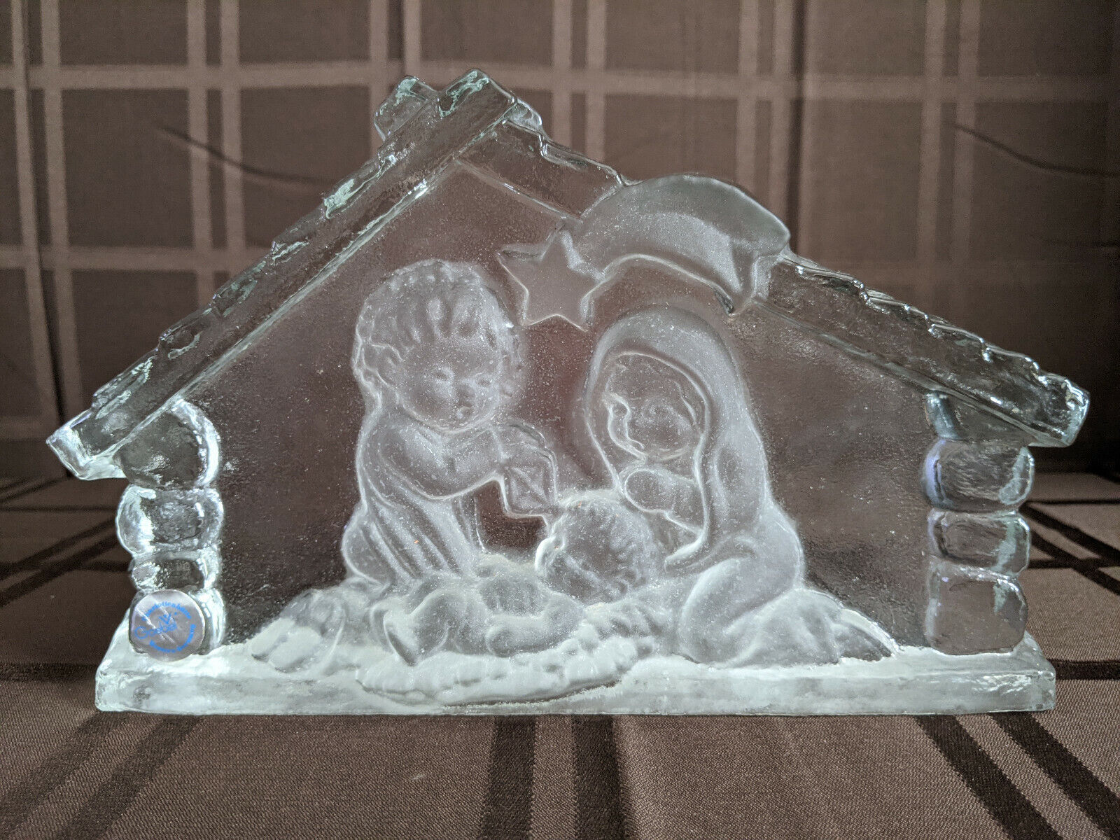 Goebel Clear & Frosted Glass Nativity Scene Figurine TMK-5 Circa 1972-1979