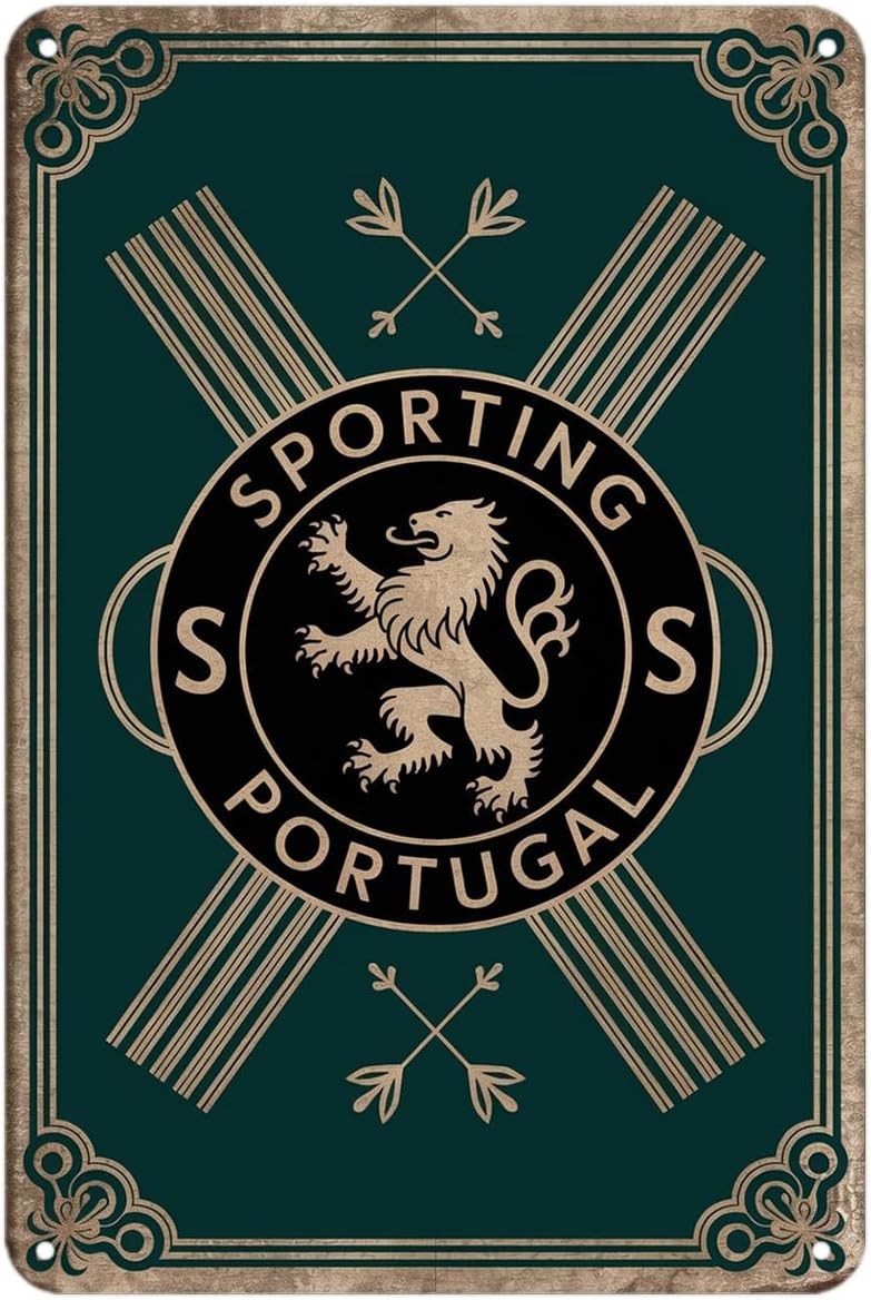 Sporting Lisbon Vintage Portuguese Lion Tin Metal Signs Home Décor Print Aesthet Sporting Lisbon Vintage Portuguese Lion Tin Metal Signs Home Décor Print Aesthet